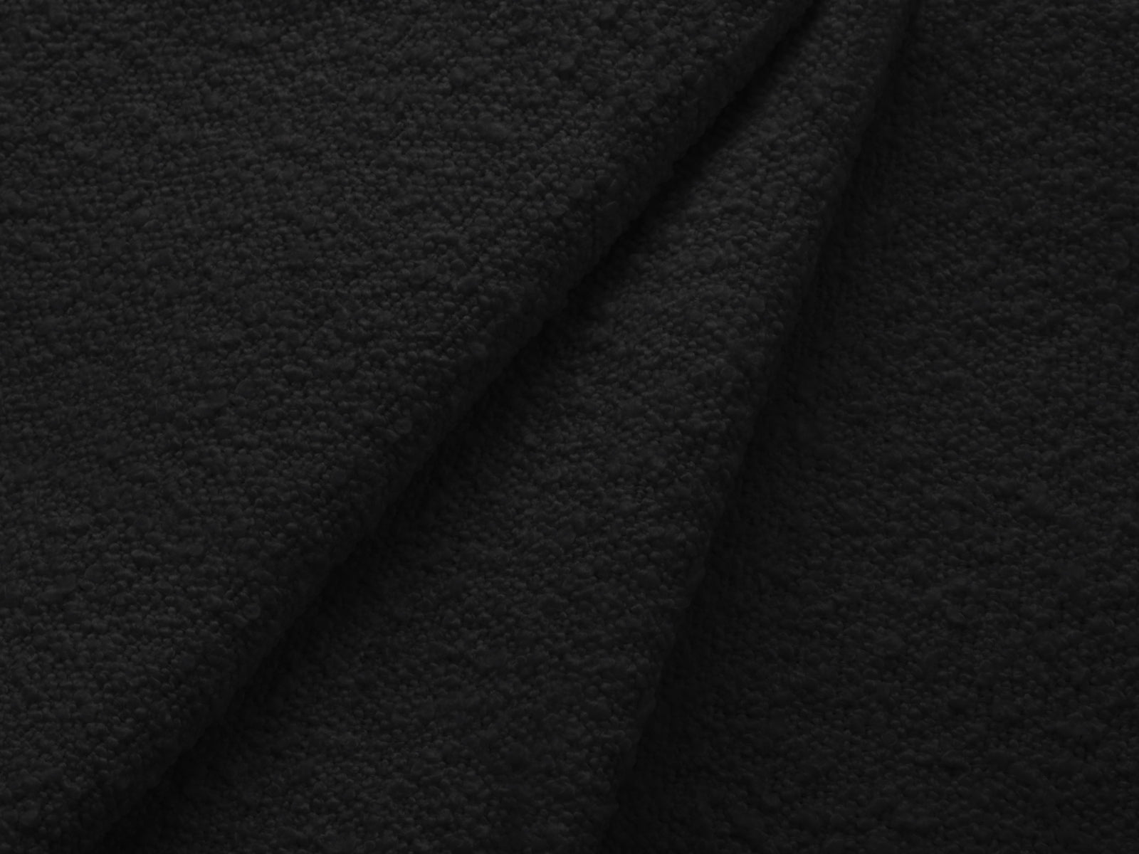Stylisches Kyoto Boucle Ecksofa in Schwarz mit Schlaffunktion und Stauraum, ideal für moderne Wohnräume und Gästeübernachtungen.