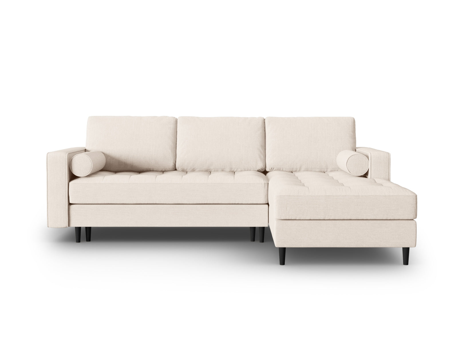 5-Sitzer Ecksofa rechts mit Schlaffunktion und Stauraum Aspen in Light Beige-Melva präsentiert im Onlineshop von KAQTU Design AG. Bettsofa rechts ist von Cosmopolitan Design