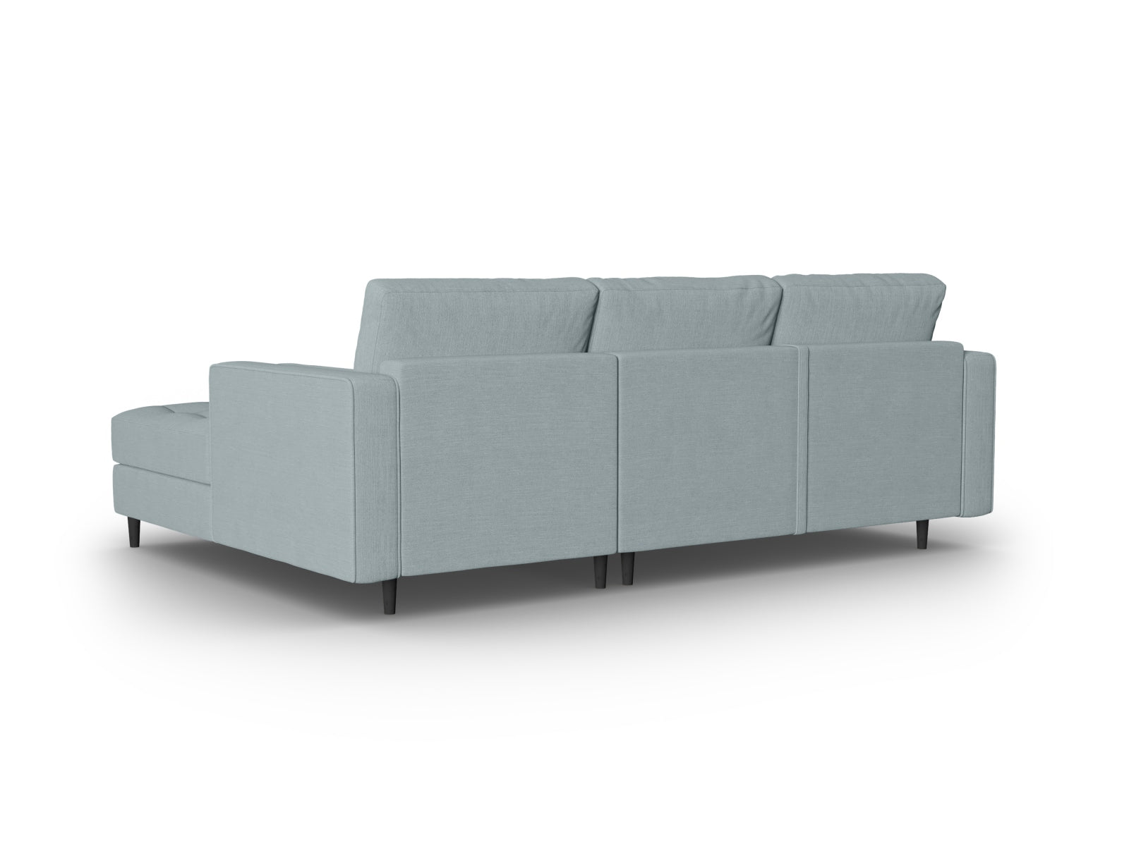 Elegantes 5-Sitzer Ecksofa Aspen in Blue-Melva, rechtsseitig, mit praktischer Schlaffunktion und integriertem Stauraum für zusätzlichen Komfort.