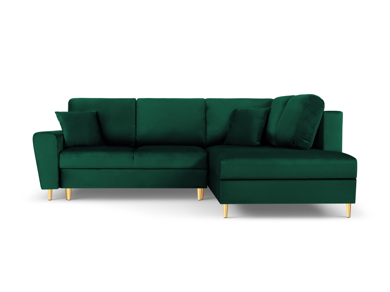 Entdecken Sie das Kyoto Velour Ecksofa rechts: stilvolles 5-Sitzer Sofa mit praktischer Schlaffunktion und Stauraumbox für Ihr Zuhause!