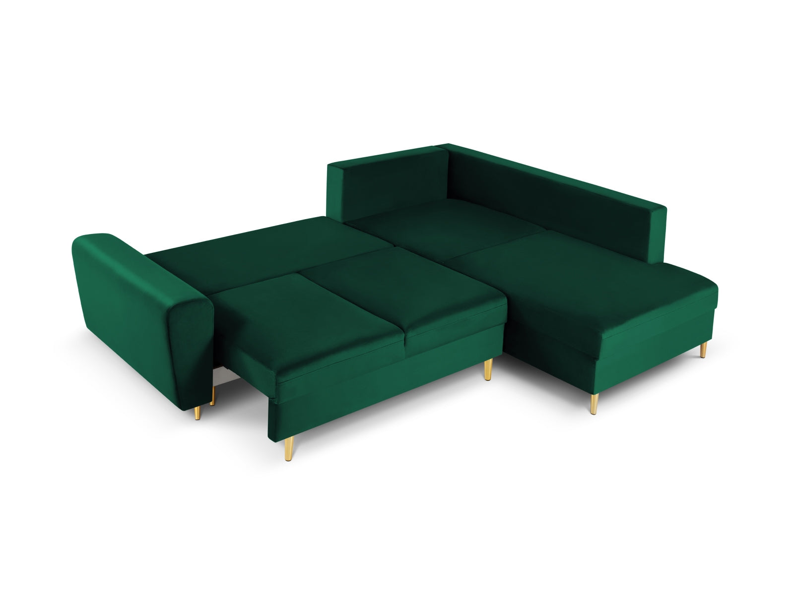 Entdecken Sie das Kyoto Velour Ecksofa rechts: stilvolles 5-Sitzer Sofa mit praktischer Schlaffunktion und Stauraumbox für Ihr Zuhause!