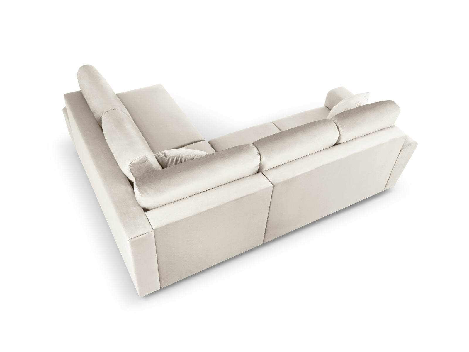 Entdecken Sie das Kyoto Velour Ecksofa rechts: stilvolles 5-Sitzer Sofa mit praktischer Schlaffunktion und Stauraumbox für Ihr Zuhause!