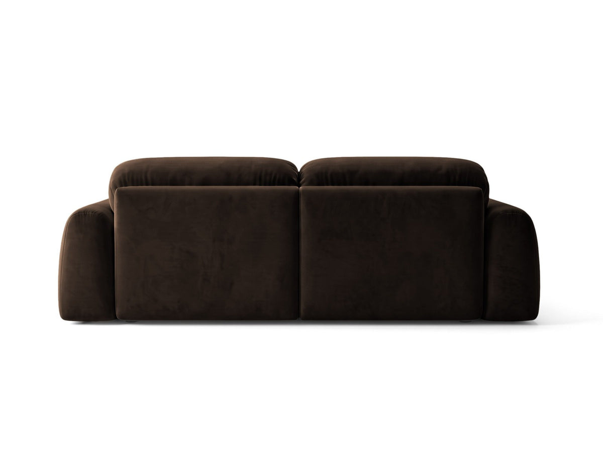 Milan Bettsofa rechts als Ecksofa mit Récamière, Bluvel-Bezug und schwarzen Kunststoffbeinen