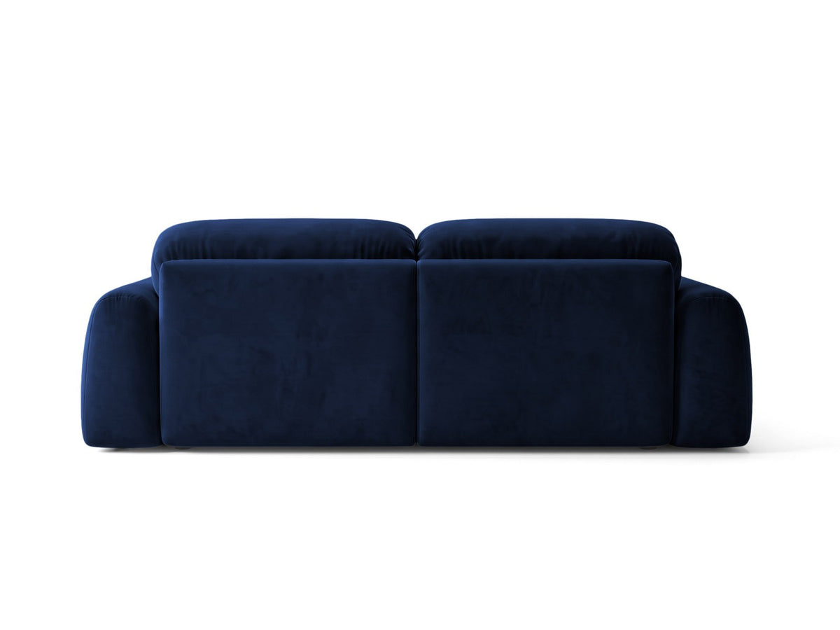 Milan Bettsofa rechts als Ecksofa mit Récamière, Bluvel-Bezug und schwarzen Kunststoffbeinen