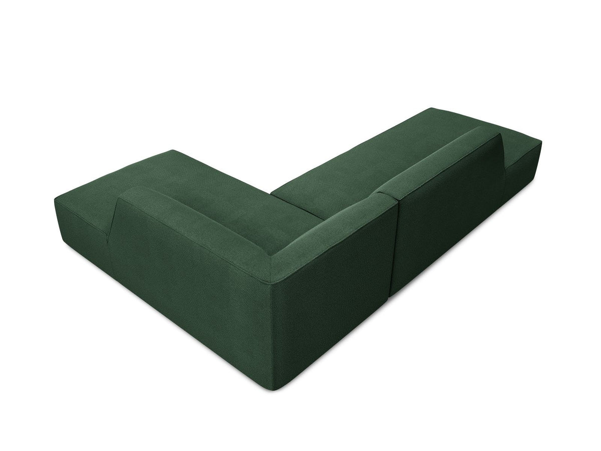 Modulares Ecksofa Siena in Light Grey-Ottawa mit Récamiere, Massivholzrahmen und schwarzen Kunststoffbeinen, 4-Sitzer, Breite 273 cm.