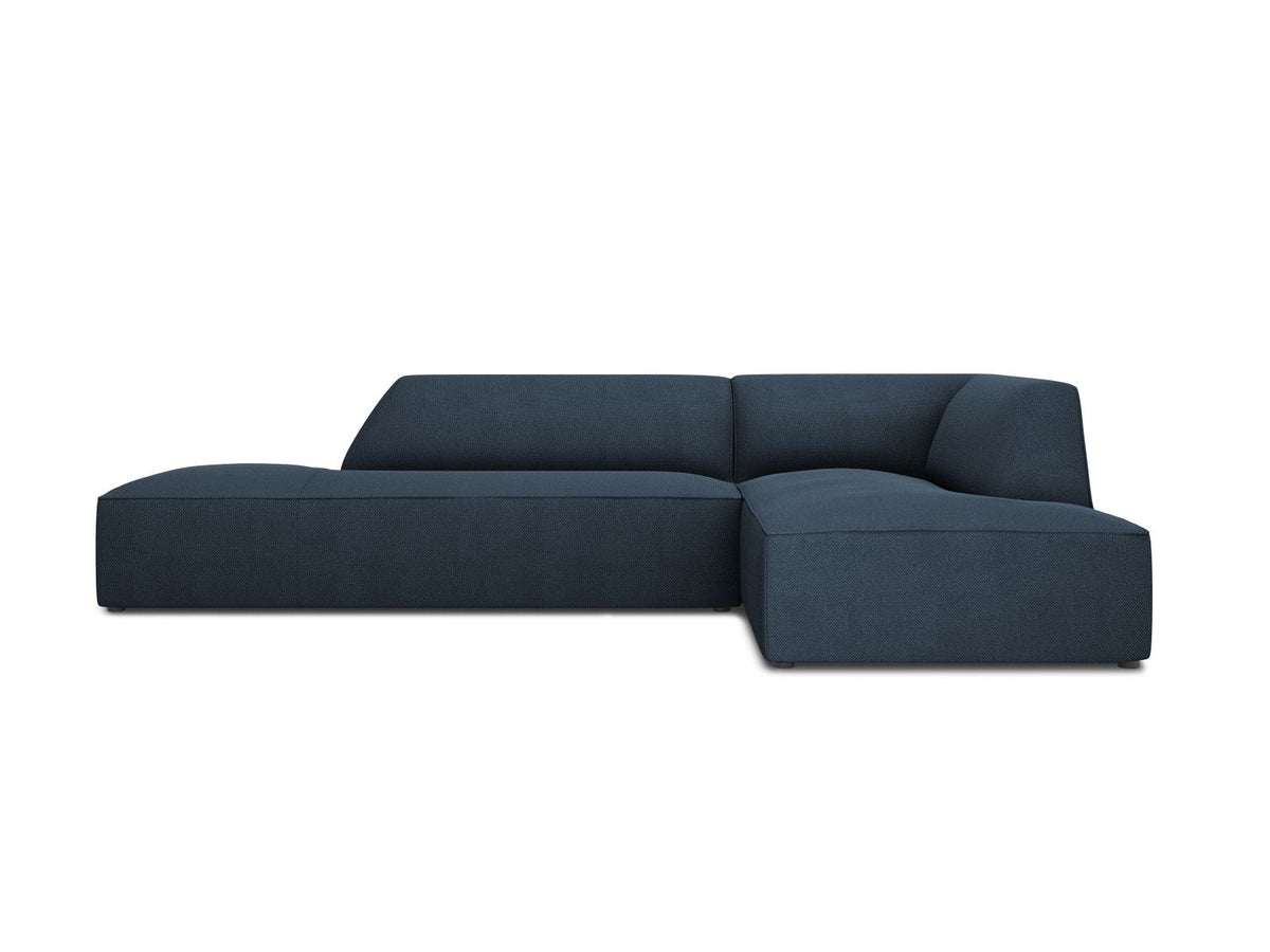 Modulares Ecksofa Siena in Light Grey-Ottawa mit Récamiere, Massivholzrahmen und schwarzen Kunststoffbeinen, 4-Sitzer, Breite 273 cm.