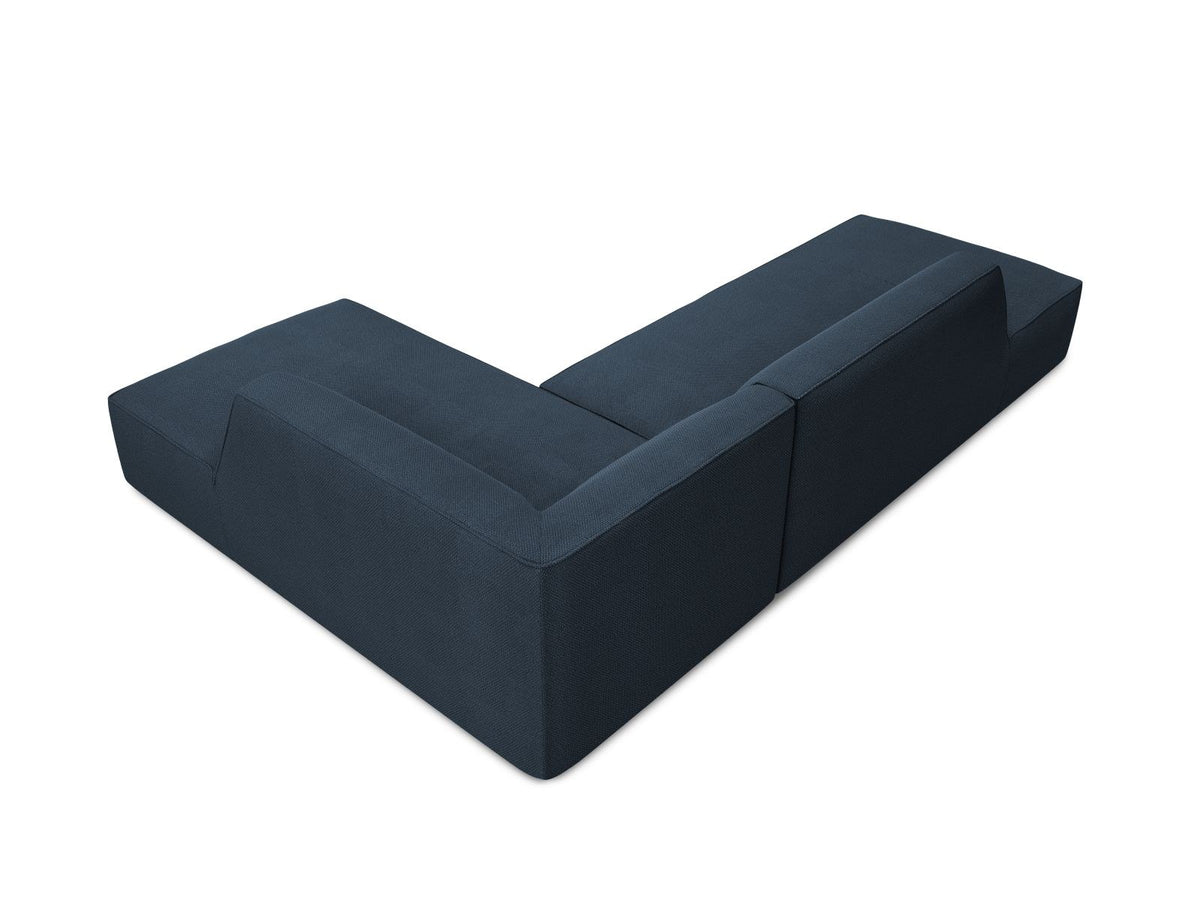 Modulares Ecksofa Siena in Light Grey-Ottawa mit Récamiere, Massivholzrahmen und schwarzen Kunststoffbeinen, 4-Sitzer, Breite 273 cm.
