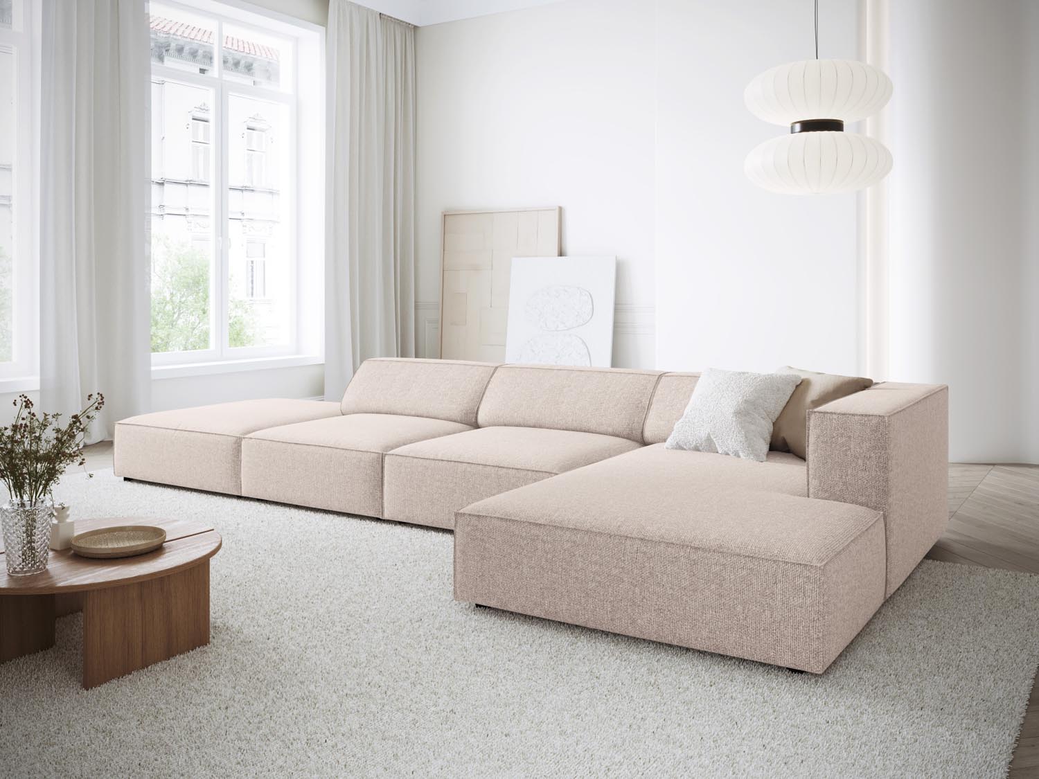 Arendal Ecksofa rechts 5 Sitzer in Beige präsentiert im Onlineshop von KAQTU Design AG. Ecksofa rechts ist von Cosmopolitan Design