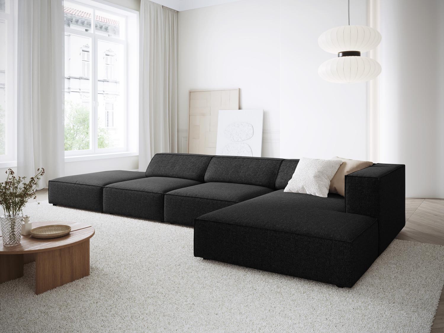 Arendal Ecksofa rechts 5 Sitzer in Black präsentiert im Onlineshop von KAQTU Design AG. Ecksofa rechts ist von Cosmopolitan Design