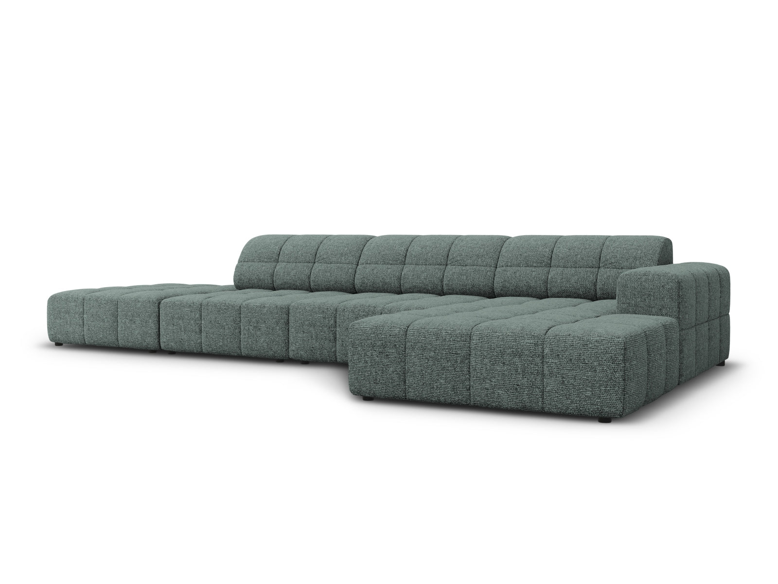 Elegantes Chicago Ecksofa rechts, 5-Sitzer in Petrol-Haga, ideal für stilvolle Wohnräume. Hochwertiges Design von Cosmopolitan.