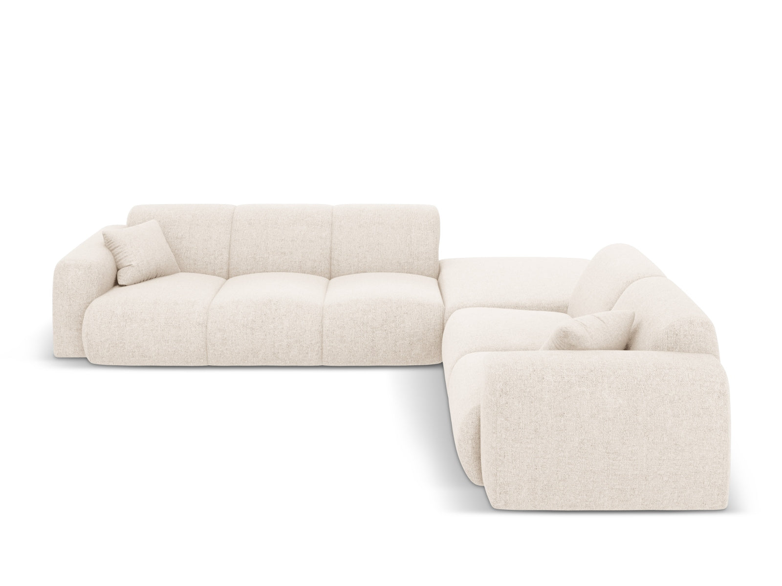 Nolio Ecksofa rechts 4 Sitzer 250cm in Light Beige präsentiert im Onlineshop von KAQTU Design AG. Ecksofa rechts ist von Cosmopolitan Design