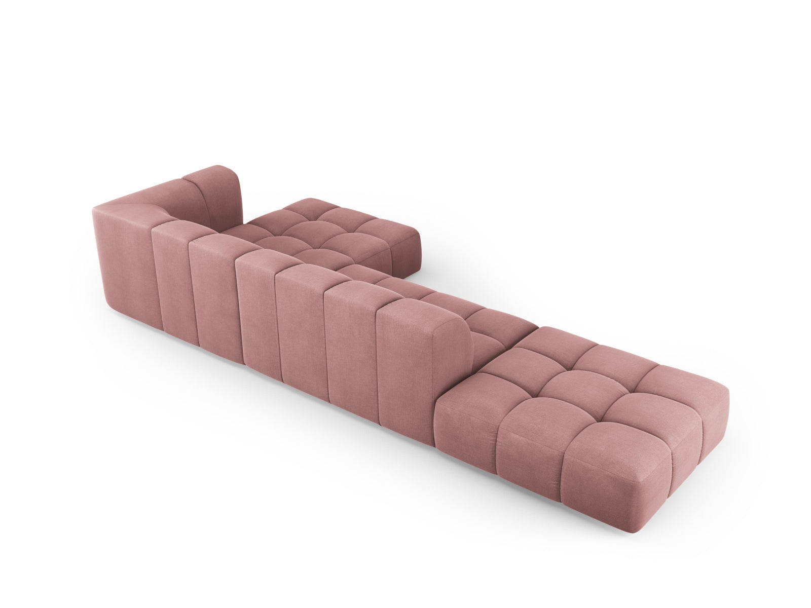 Stylisches 5-Sitzer Ecksofa Moritz in auffälligem Pink, perfekt für ein modernes Zuhause. Hochwertige Materialien von Cosmopolitan Design.