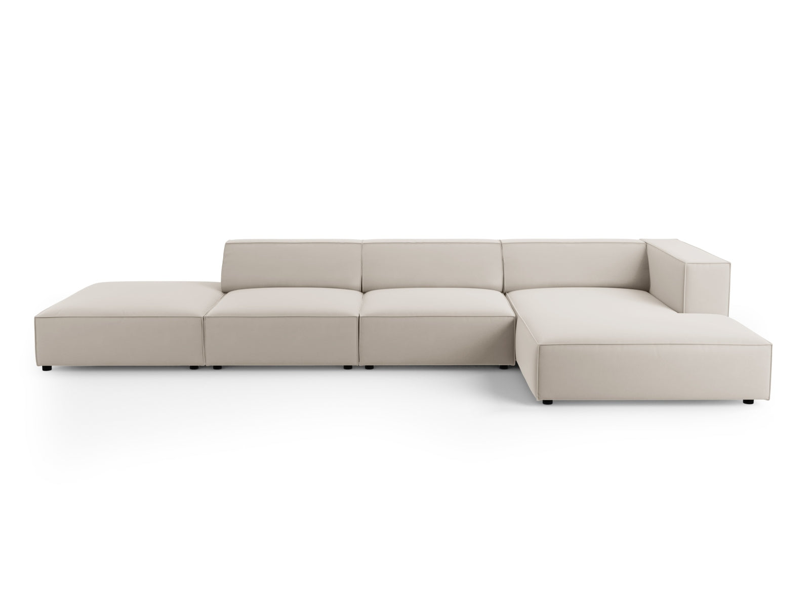 Arendal Velour Ecksofa rechts 5 Sitzer in Ecru präsentiert im Onlineshop von KAQTU Design AG. Ecksofa rechts ist von Cosmopolitan Design