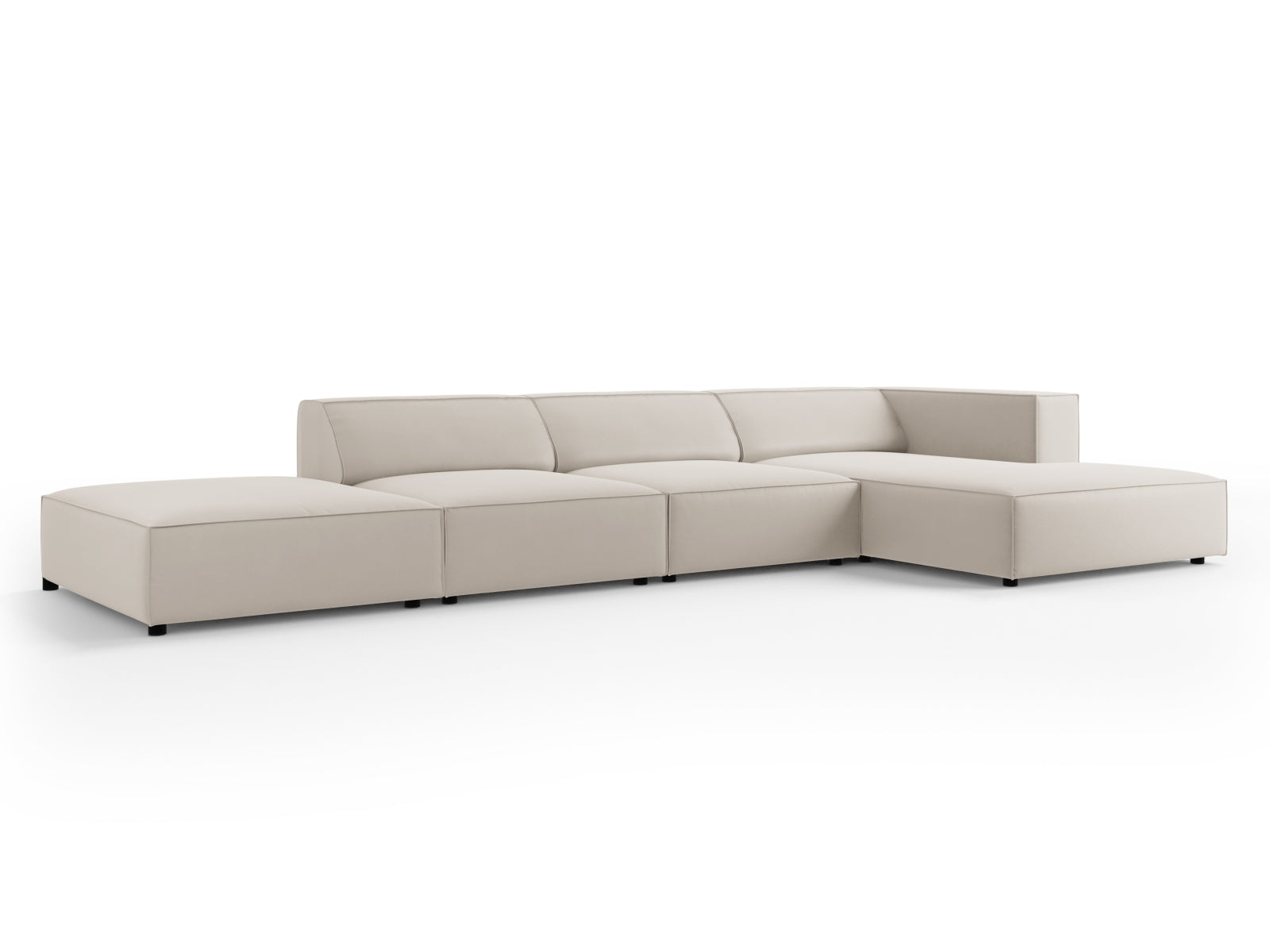 Arendal Velour Ecksofa rechts 5 Sitzer in Ecru präsentiert im Onlineshop von KAQTU Design AG. Ecksofa rechts ist von Cosmopolitan Design