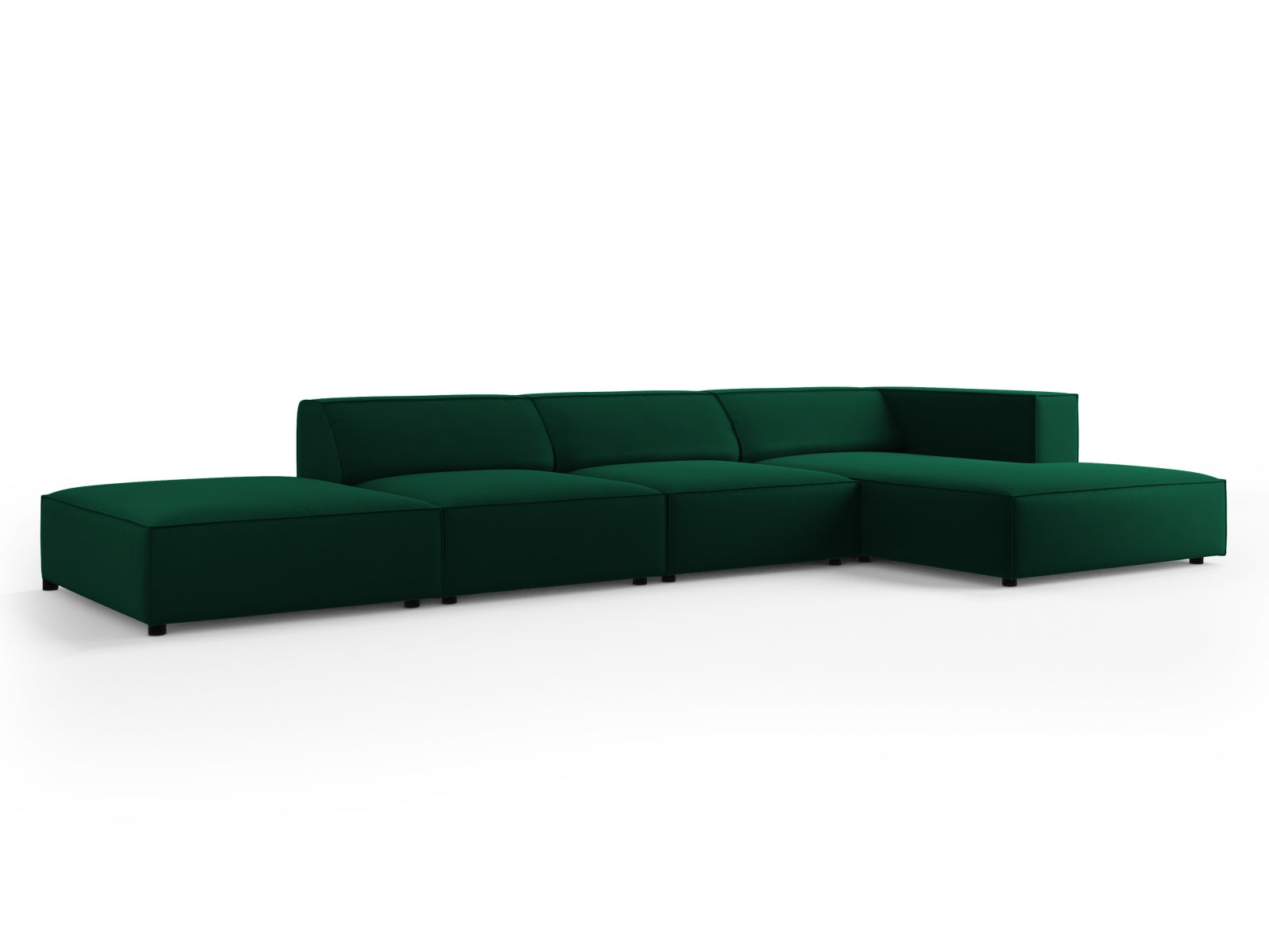 Arendal Velour Ecksofa rechts 5 Sitzer in Bottle Green präsentiert im Onlineshop von KAQTU Design AG. Ecksofa rechts ist von Cosmopolitan Design