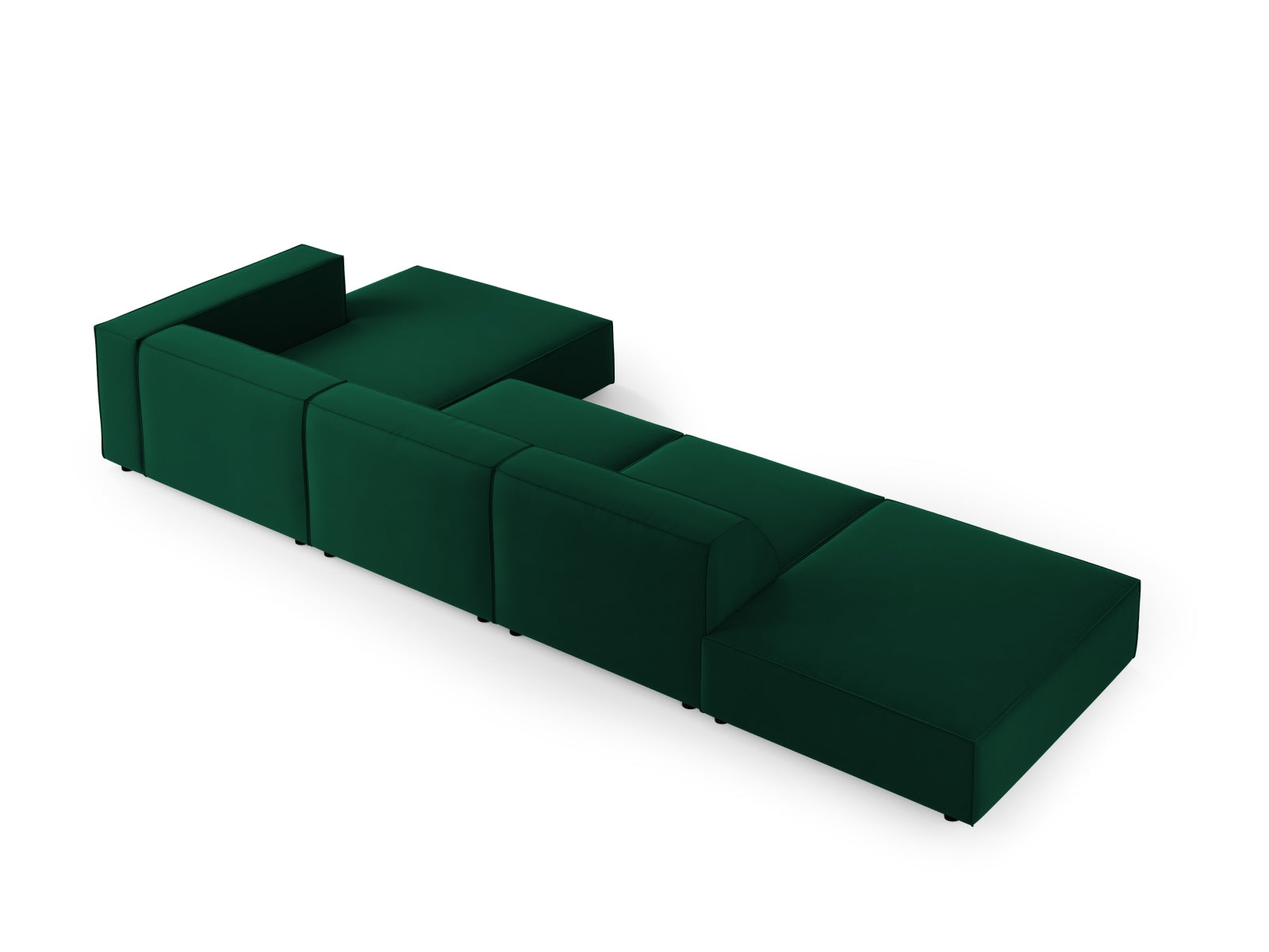 Arendal Velour Ecksofa rechts 5 Sitzer in Bottle Green präsentiert im Onlineshop von KAQTU Design AG. Ecksofa rechts ist von Cosmopolitan Design