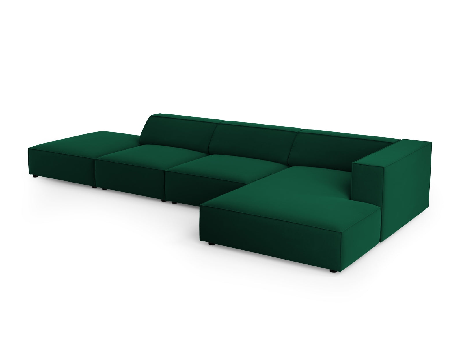 Arendal Velour Ecksofa rechts 5 Sitzer in Bottle Green präsentiert im Onlineshop von KAQTU Design AG. Ecksofa rechts ist von Cosmopolitan Design