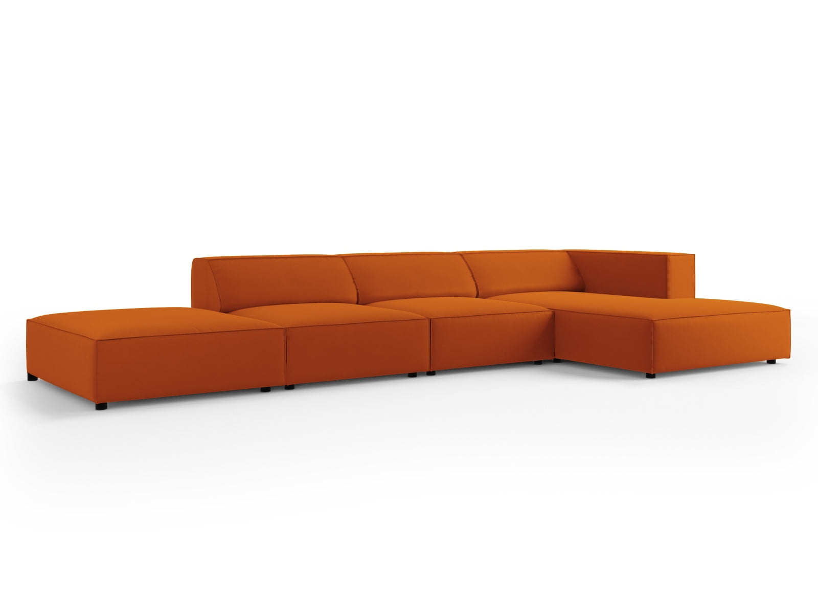 Arendal Velour Ecksofa rechts 5 Sitzer in Terracotta präsentiert im Onlineshop von KAQTU Design AG. Ecksofa rechts ist von Cosmopolitan Design