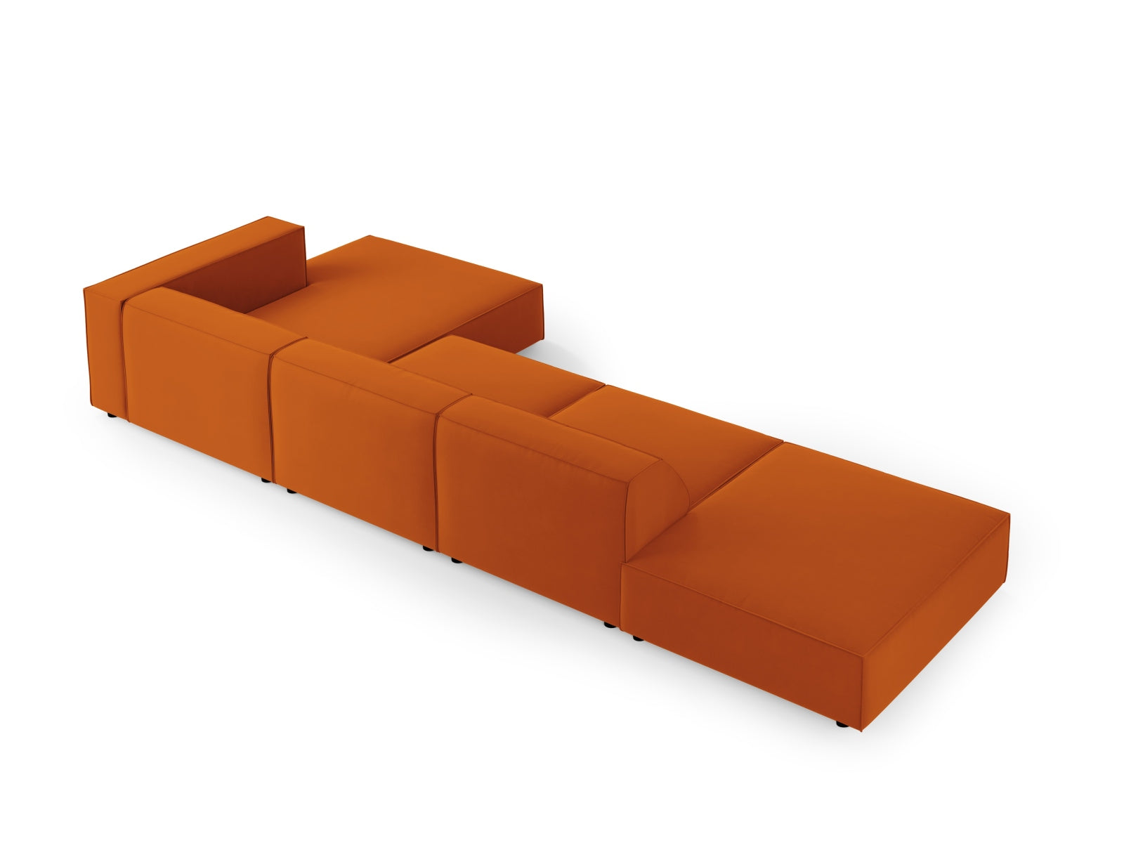Arendal Velour Ecksofa rechts 5 Sitzer in Terracotta präsentiert im Onlineshop von KAQTU Design AG. Ecksofa rechts ist von Cosmopolitan Design