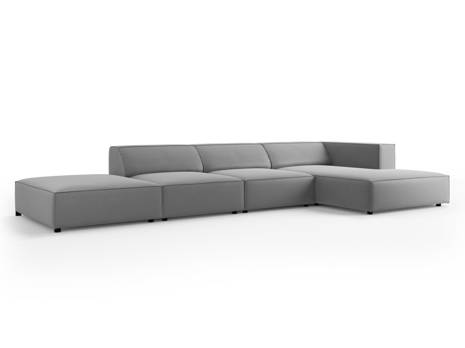 Arendal Velour Ecksofa rechts 5 Sitzer in Light Grey präsentiert im Onlineshop von KAQTU Design AG. Ecksofa rechts ist von Cosmopolitan Design