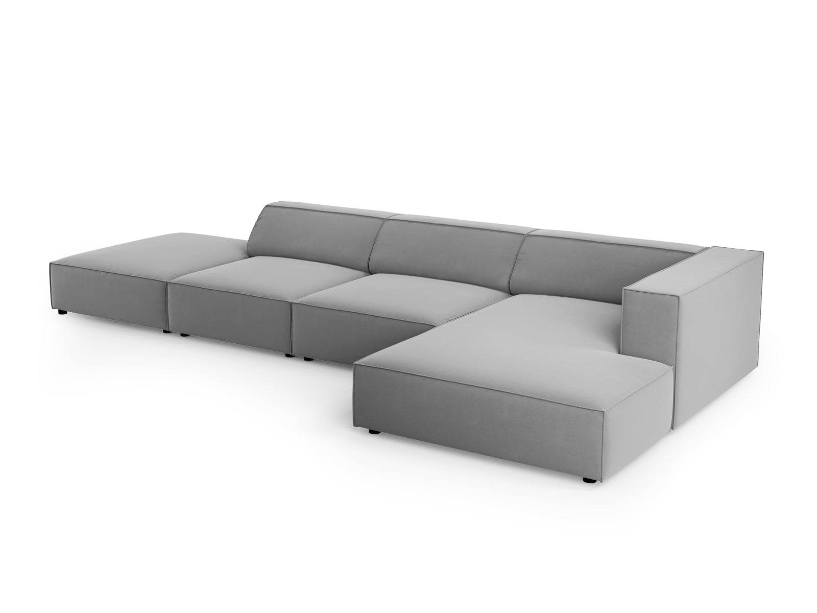 Arendal Velour Ecksofa rechts 5 Sitzer in Light Grey präsentiert im Onlineshop von KAQTU Design AG. Ecksofa rechts ist von Cosmopolitan Design