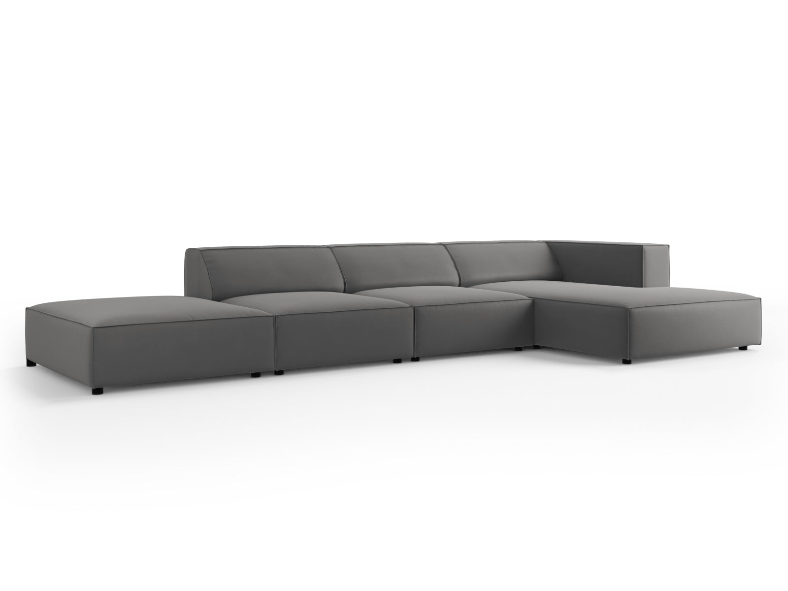 Arendal Velour Ecksofa rechts 5 Sitzer in Warm grey präsentiert im Onlineshop von KAQTU Design AG. Ecksofa rechts ist von Cosmopolitan Design