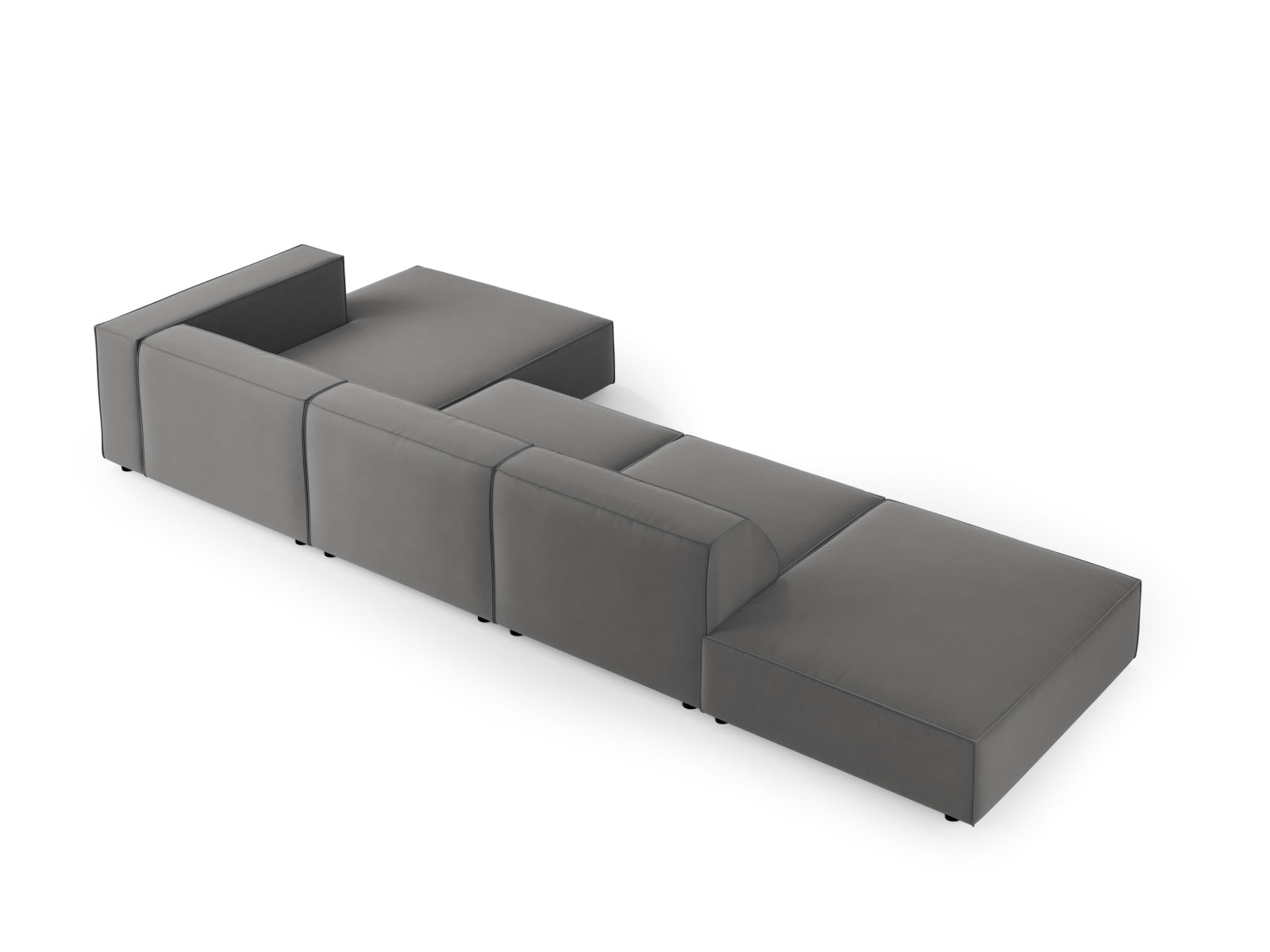 Arendal Velour Ecksofa rechts 5 Sitzer in Warm grey präsentiert im Onlineshop von KAQTU Design AG. Ecksofa rechts ist von Cosmopolitan Design