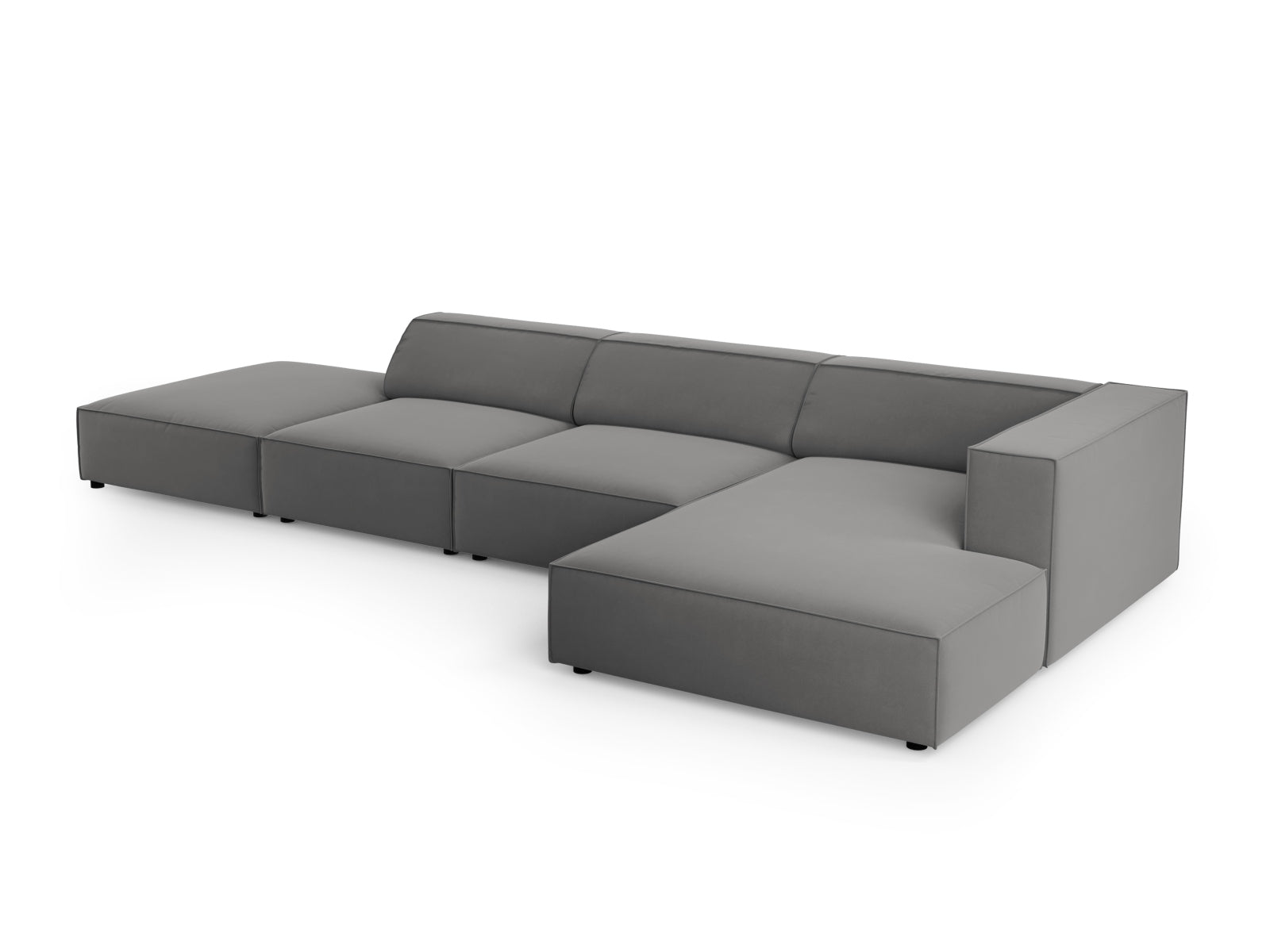Arendal Velour Ecksofa rechts 5 Sitzer in Warm grey präsentiert im Onlineshop von KAQTU Design AG. Ecksofa rechts ist von Cosmopolitan Design