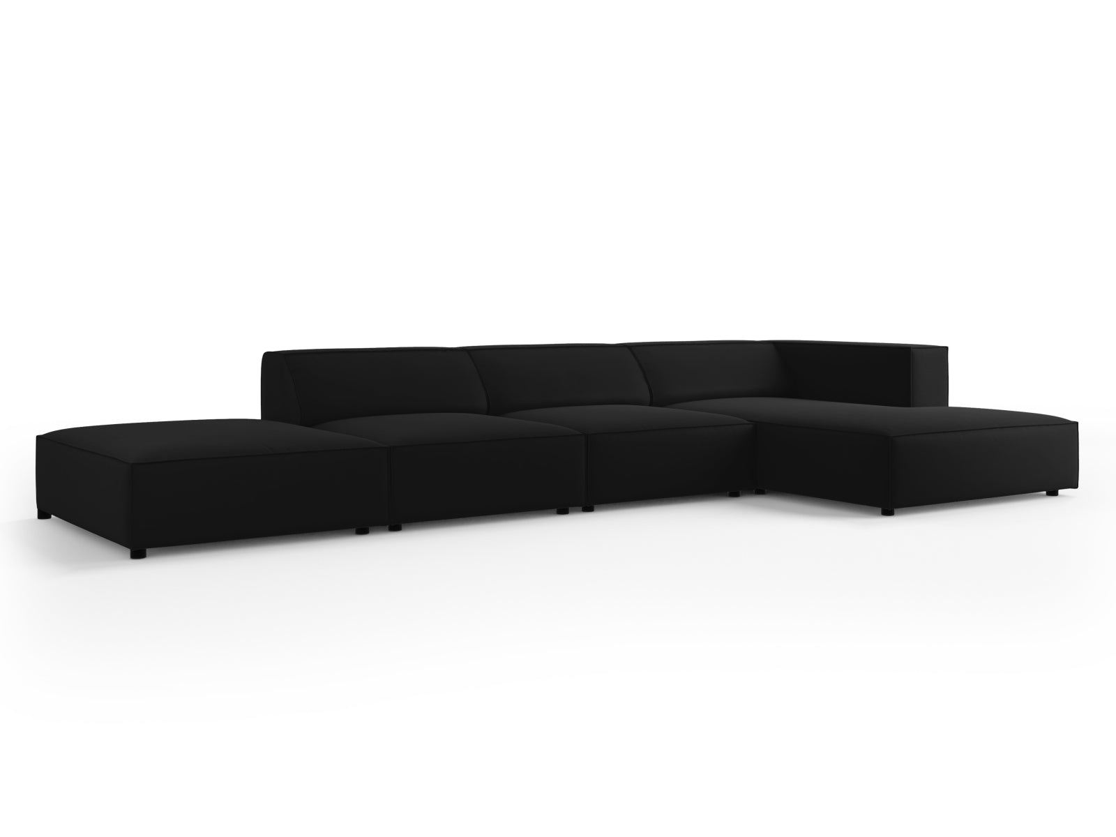 Arendal Velour Ecksofa rechts 5 Sitzer in Black präsentiert im Onlineshop von KAQTU Design AG. Ecksofa rechts ist von Cosmopolitan Design