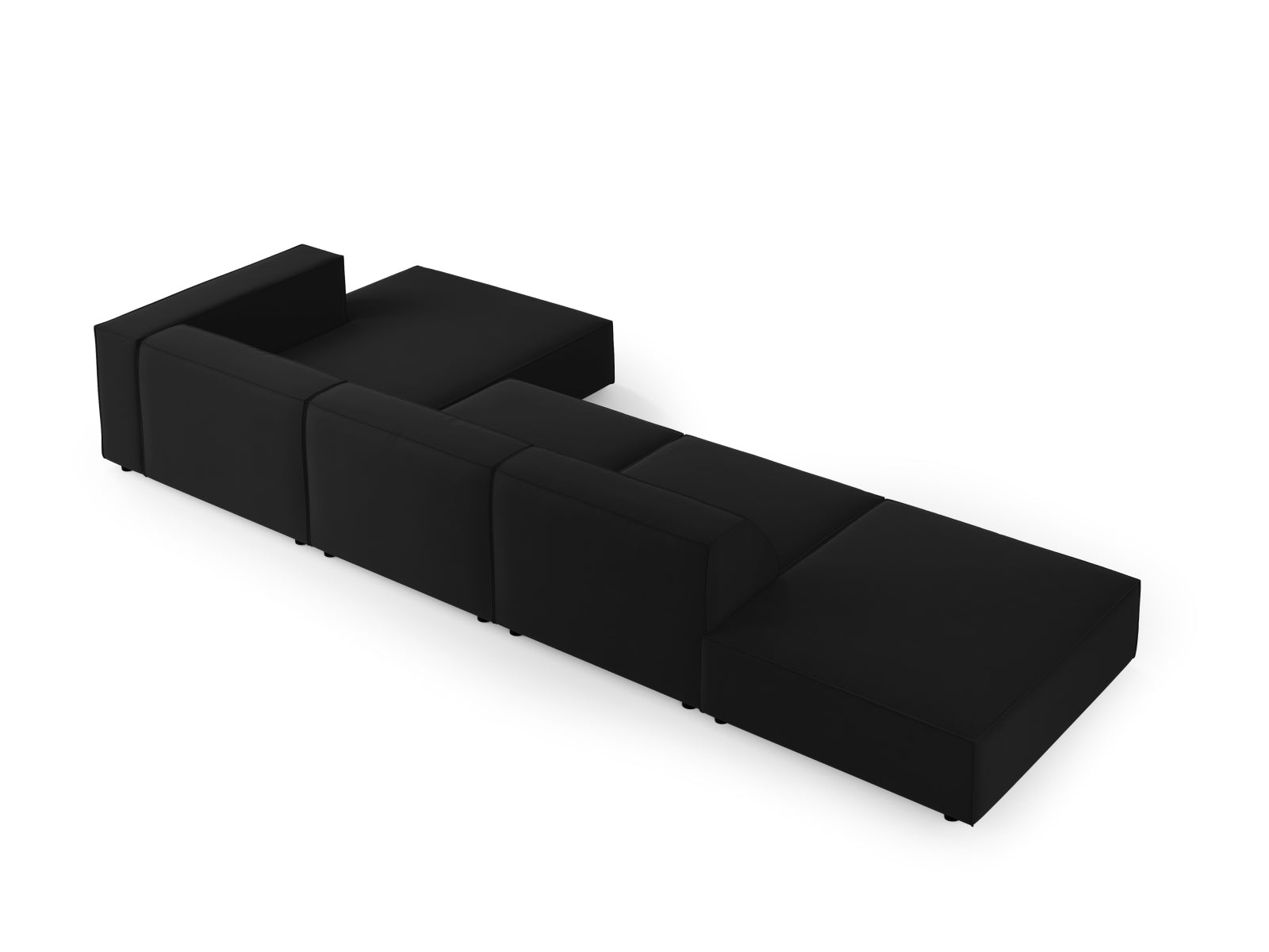 Arendal Velour Ecksofa rechts 5 Sitzer in Black präsentiert im Onlineshop von KAQTU Design AG. Ecksofa rechts ist von Cosmopolitan Design