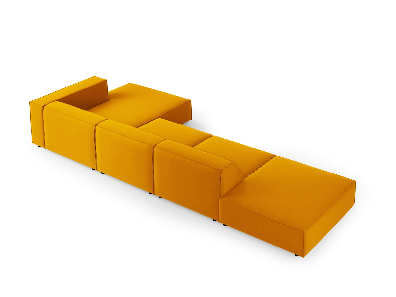Arendal Velour Ecksofa rechts 5 Sitzer in Yellow präsentiert im Onlineshop von KAQTU Design AG. Ecksofa rechts ist von Cosmopolitan Design