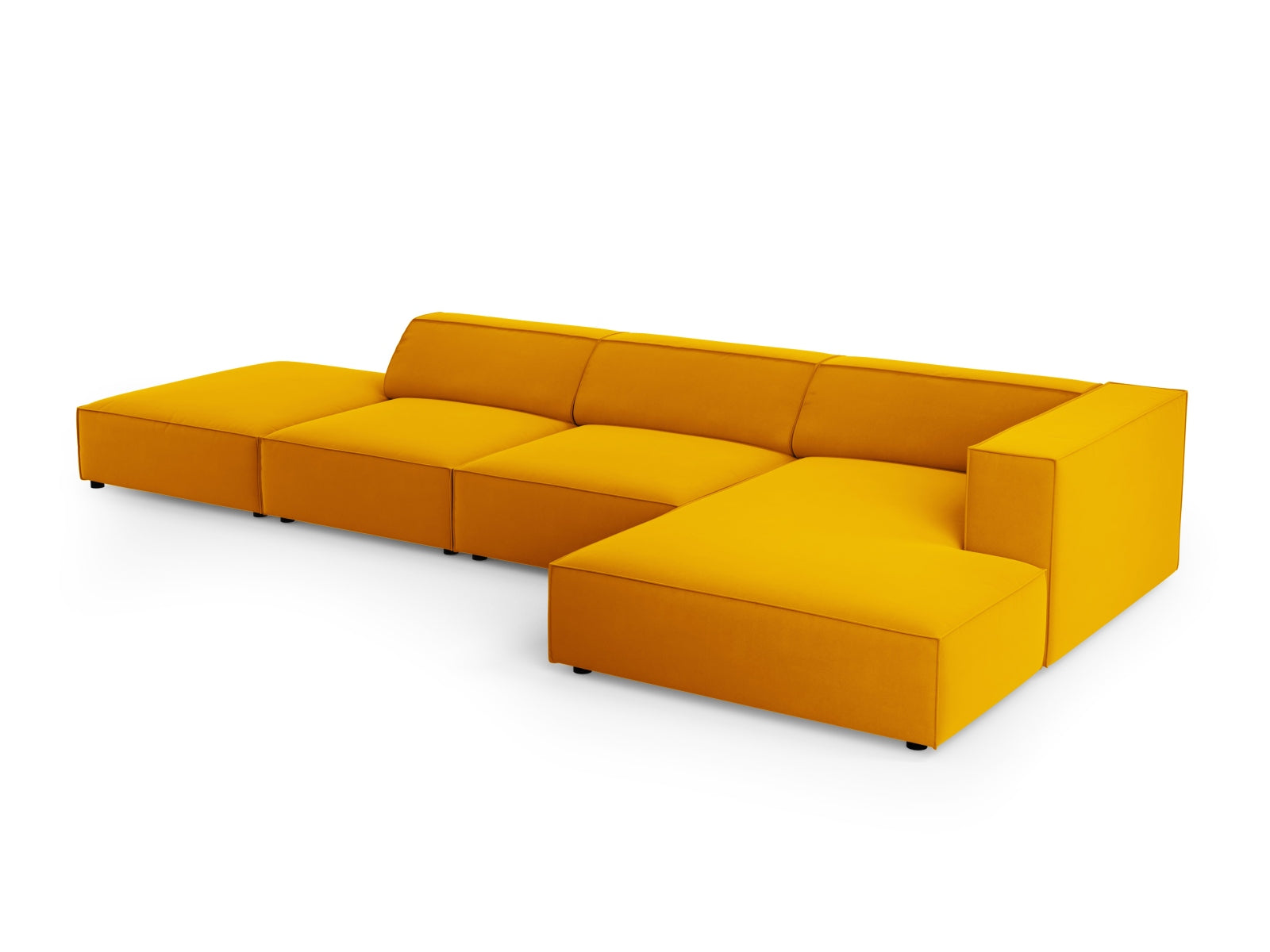 Arendal Velour Ecksofa rechts 5 Sitzer in Yellow präsentiert im Onlineshop von KAQTU Design AG. Ecksofa rechts ist von Cosmopolitan Design