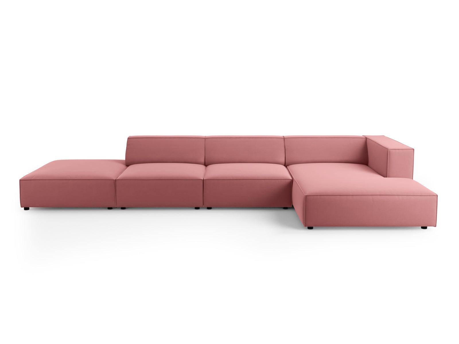 Arendal Velour Ecksofa rechts 5 Sitzer in Flamingo präsentiert im Onlineshop von KAQTU Design AG. Ecksofa rechts ist von Cosmopolitan Design
