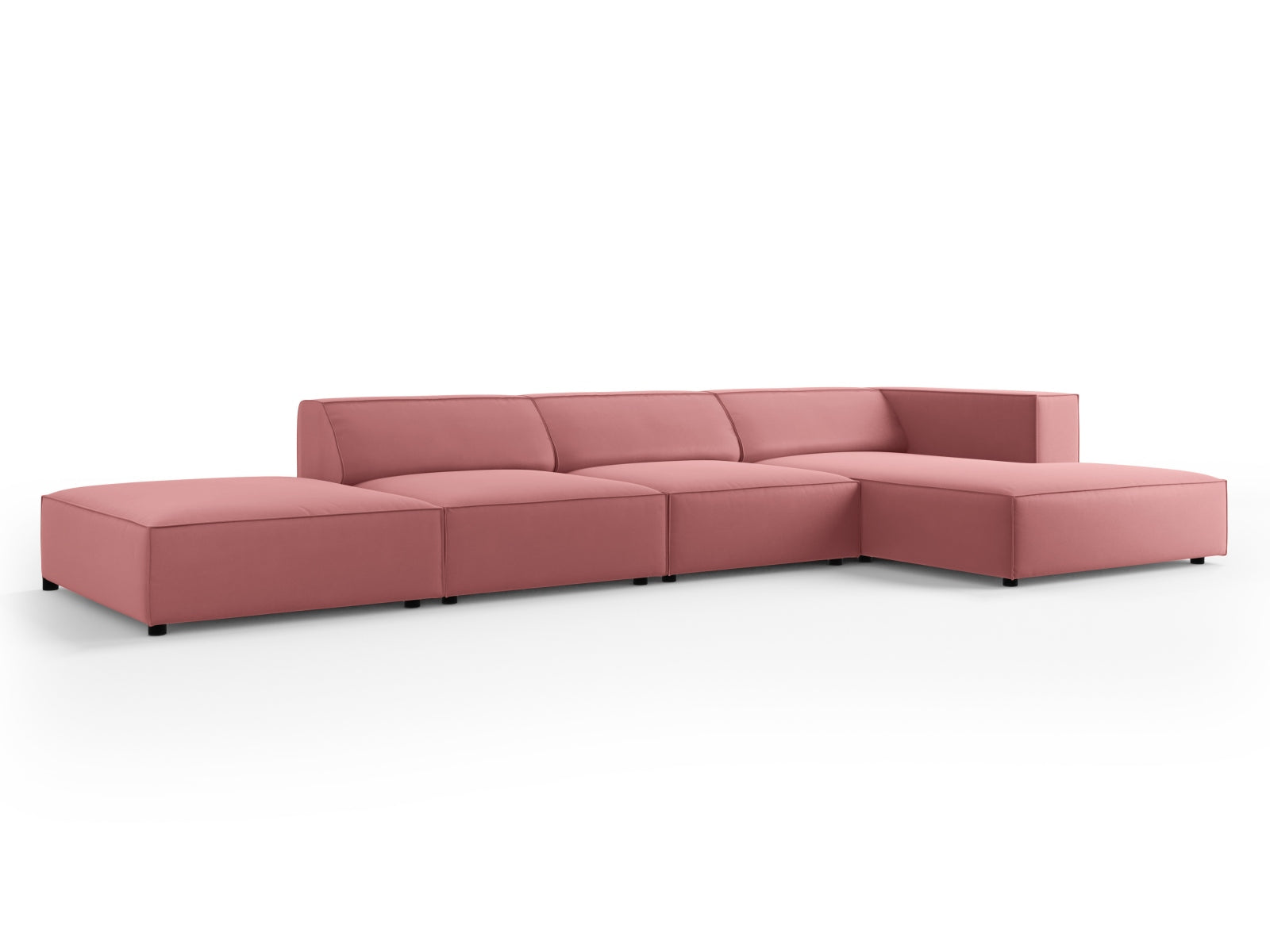 Arendal Velour Ecksofa rechts 5 Sitzer in Flamingo präsentiert im Onlineshop von KAQTU Design AG. Ecksofa rechts ist von Cosmopolitan Design