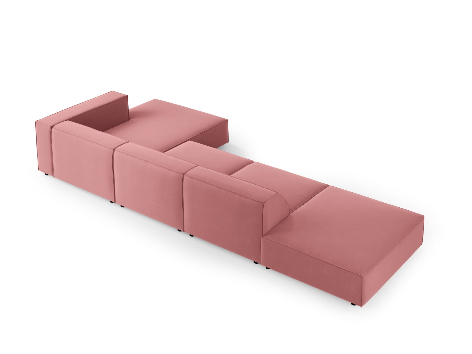 Arendal Velour Ecksofa rechts 5 Sitzer in Flamingo präsentiert im Onlineshop von KAQTU Design AG. Ecksofa rechts ist von Cosmopolitan Design