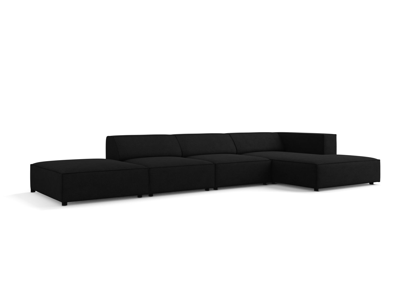 Arendal Ecksofa rechts 5 Sitzer in Black präsentiert im Onlineshop von KAQTU Design AG. Ecksofa rechts ist von Cosmopolitan Design