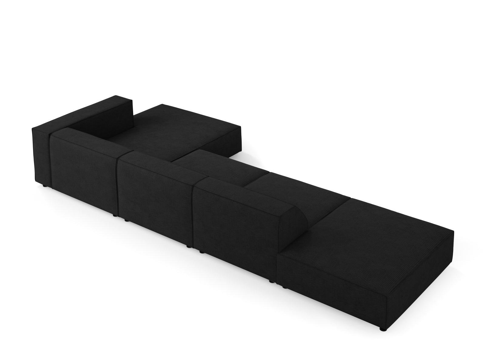 Arendal Ecksofa rechts 5 Sitzer in Black präsentiert im Onlineshop von KAQTU Design AG. Ecksofa rechts ist von Cosmopolitan Design