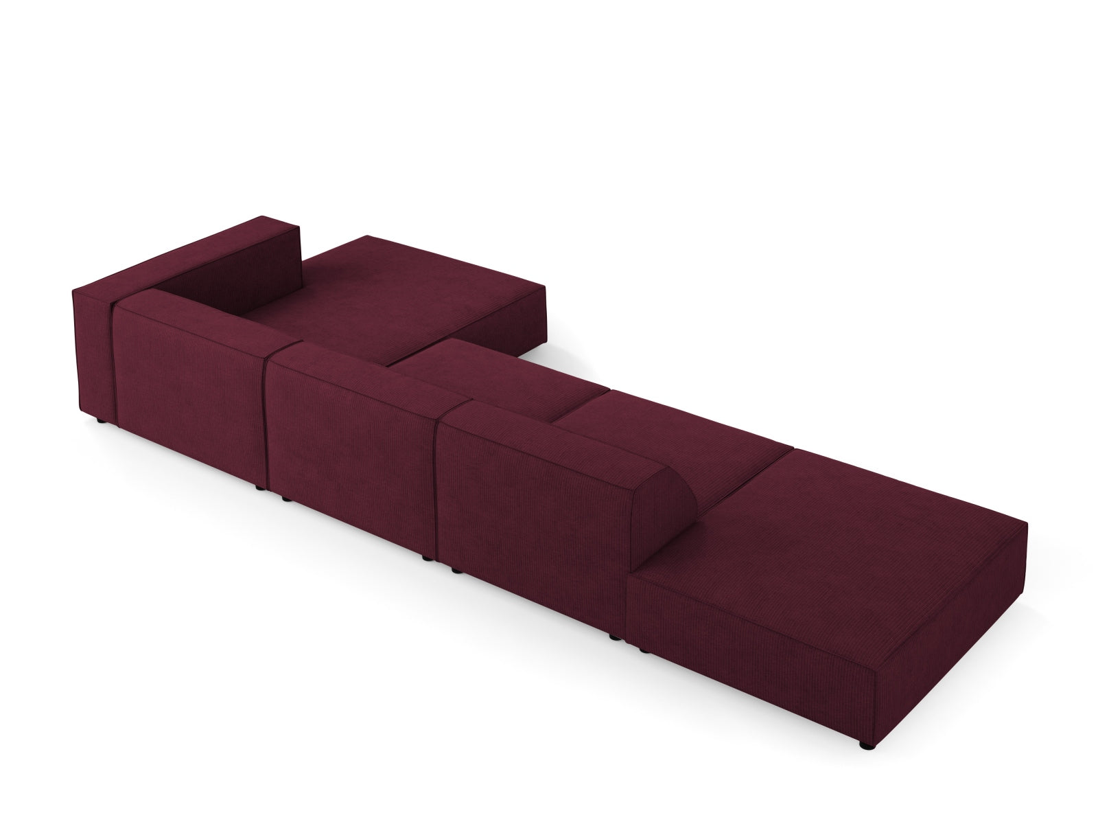 Arendal Ecksofa rechts 5 Sitzer in Ruby präsentiert im Onlineshop von KAQTU Design AG. Ecksofa rechts ist von Cosmopolitan Design