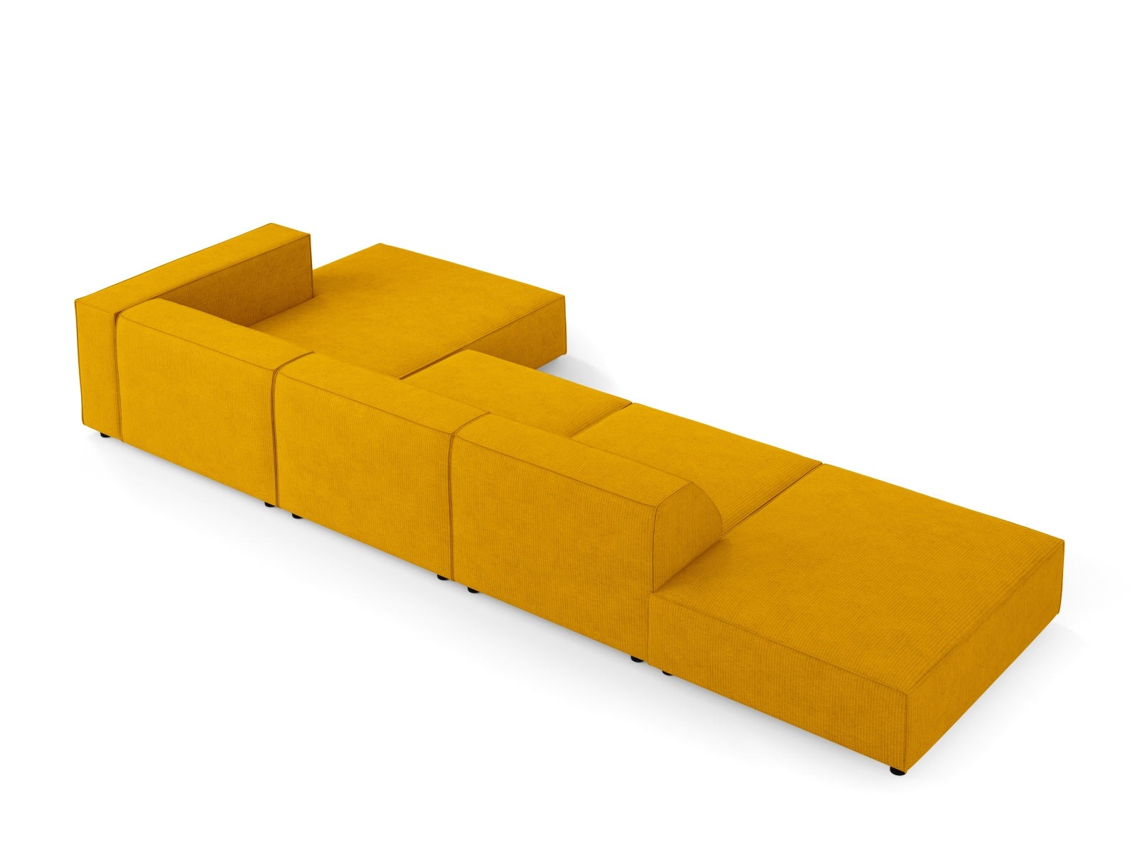 Arendal Ecksofa rechts 5 Sitzer in Mustard präsentiert im Onlineshop von KAQTU Design AG. Ecksofa rechts ist von Cosmopolitan Design
