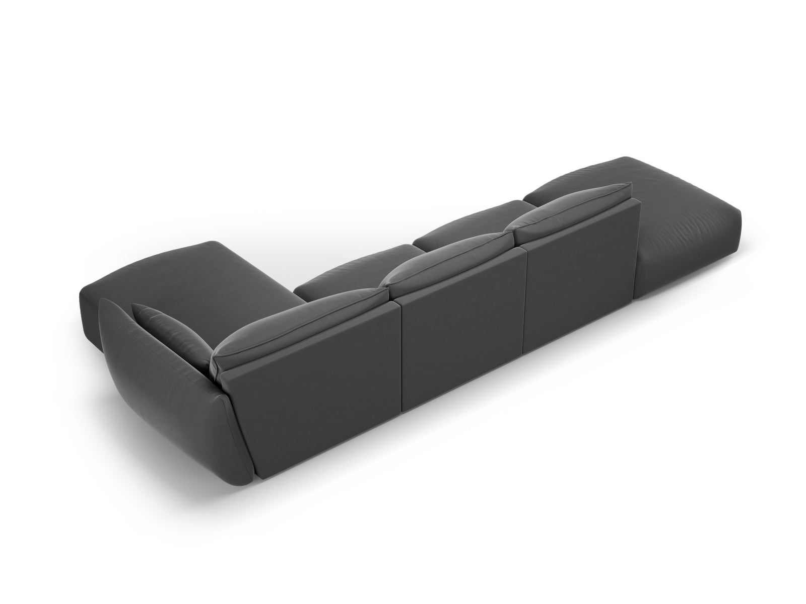 Elegantes 5-Sitzer Ecksofa rechts Matera in zeitlosem Dunkelgrau, ideal für stilvolle Wohnräume und entspannte Abende.