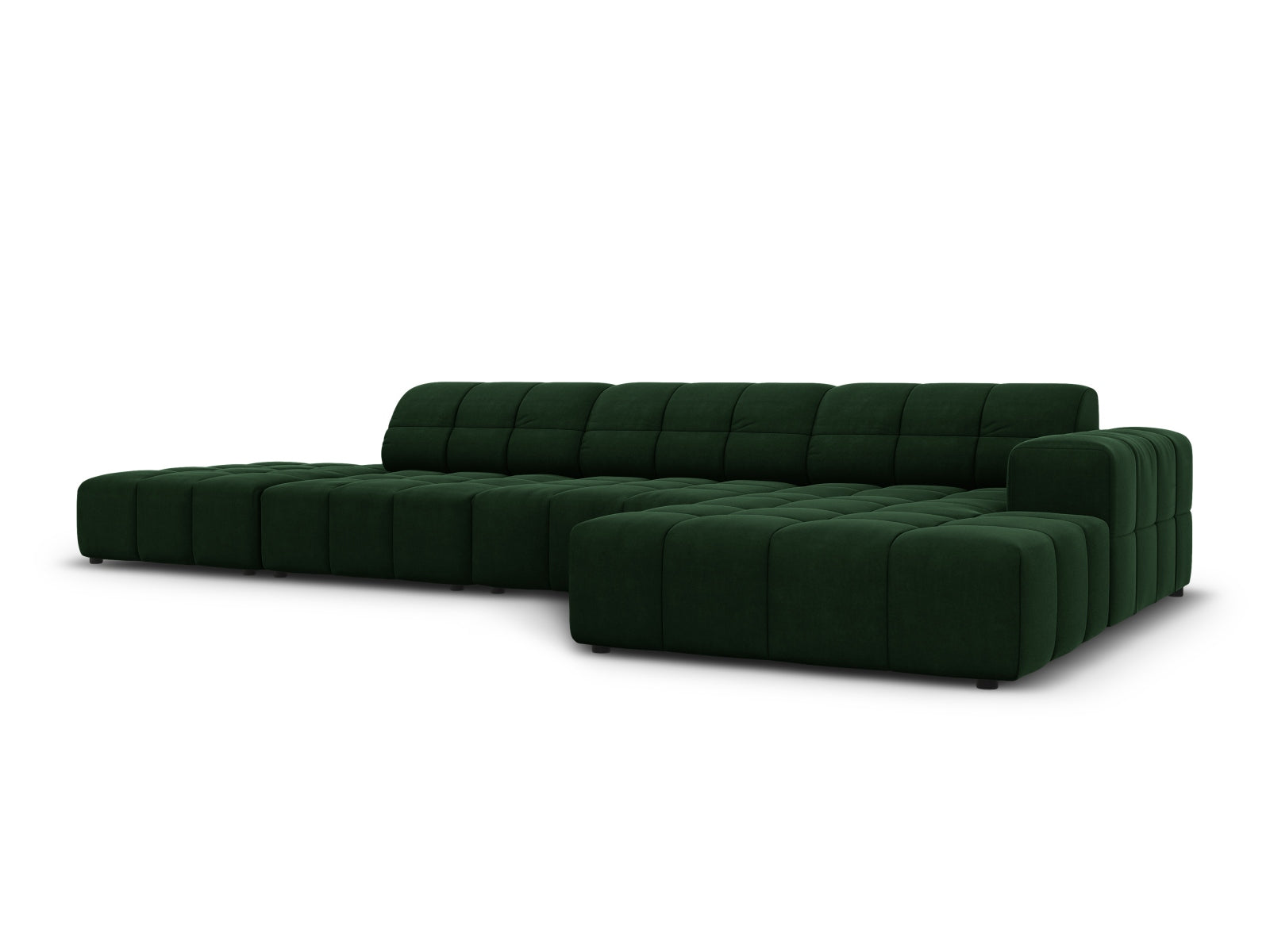 Chicago Velour Ecksofa rechts 5 Sitzer 166cm in Bottle Green präsentiert im Onlineshop von KAQTU Design AG. Ecksofa rechts ist von Cosmopolitan Design