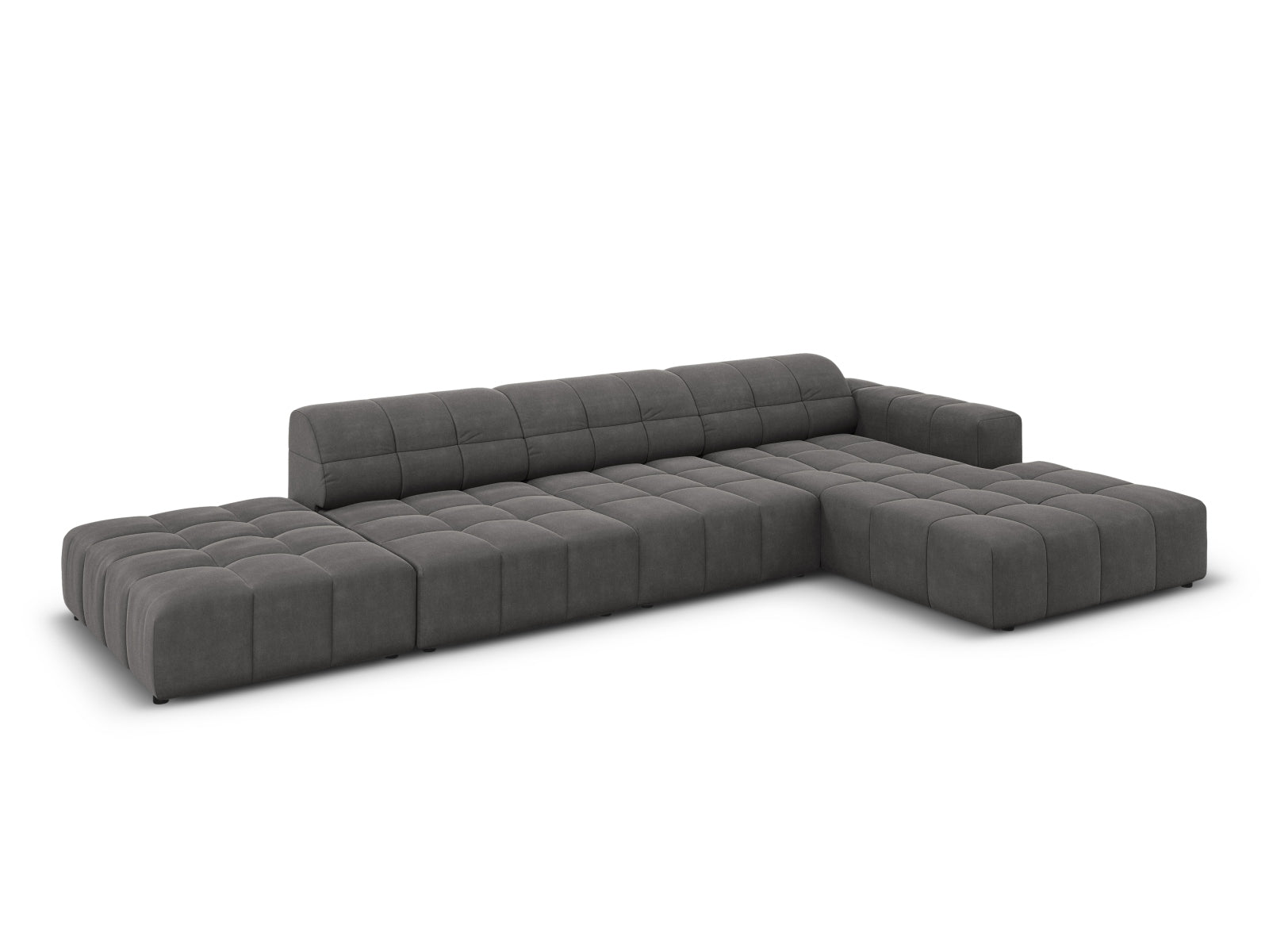 Chicago Velour Ecksofa rechts 5 Sitzer 166cm in Grey präsentiert im Onlineshop von KAQTU Design AG. Ecksofa rechts ist von Cosmopolitan Design