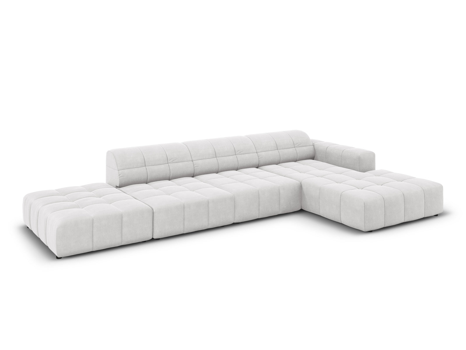 Chicago Velour Ecksofa rechts 5 Sitzer 166cm in Silver präsentiert im Onlineshop von KAQTU Design AG. Ecksofa rechts ist von Cosmopolitan Design