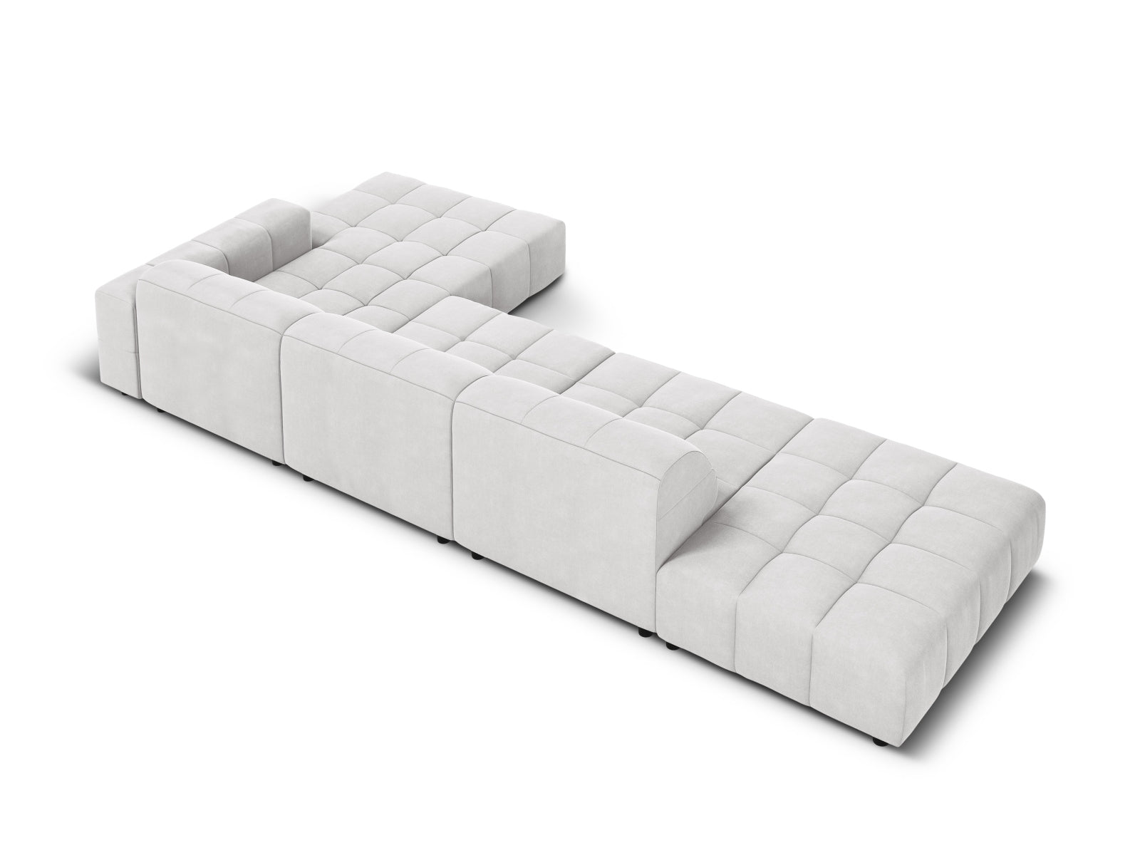 Chicago Velour Ecksofa rechts 5 Sitzer 166cm in Silver präsentiert im Onlineshop von KAQTU Design AG. Ecksofa rechts ist von Cosmopolitan Design