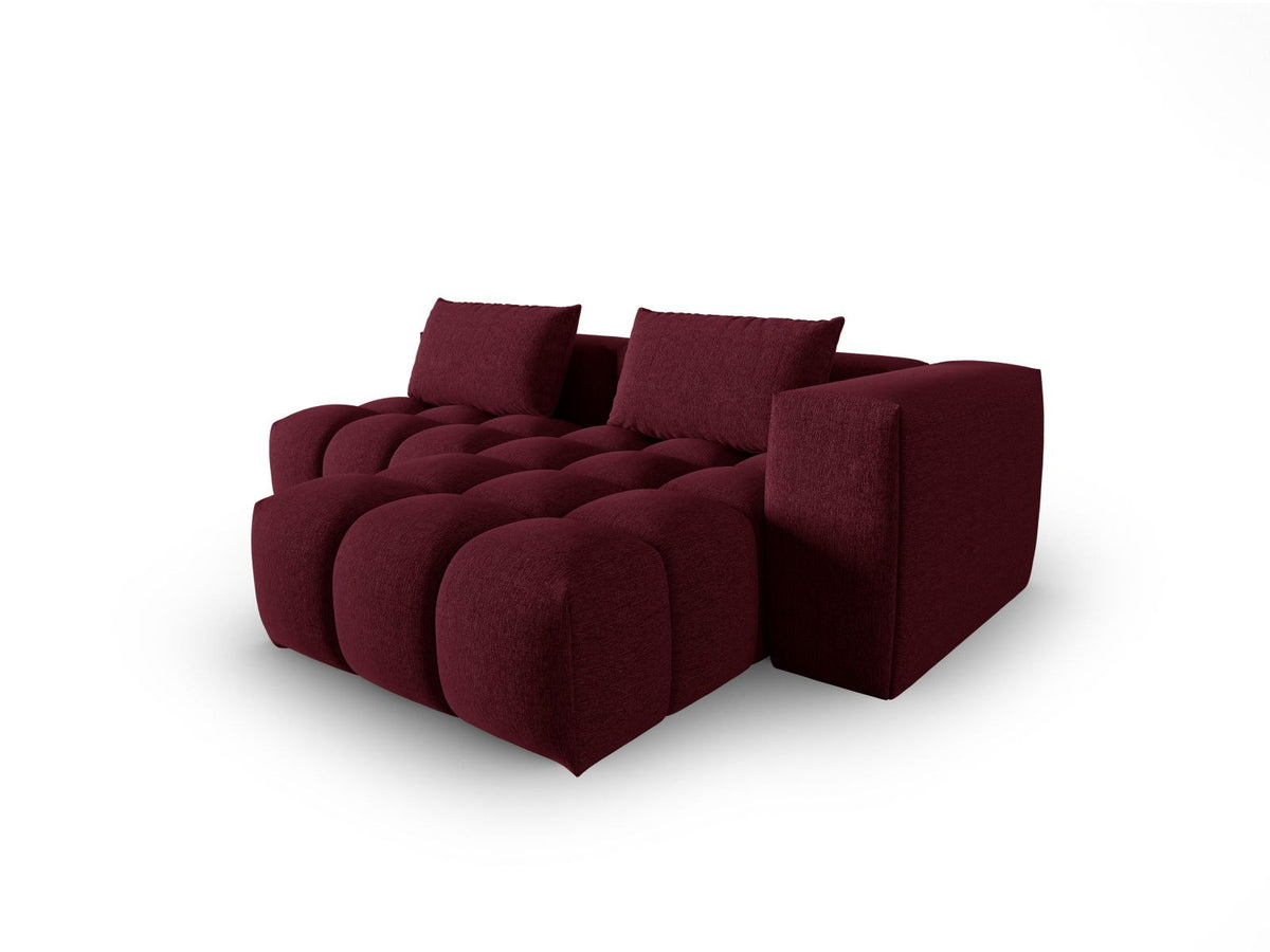 Modulares Ecksofa Verona rechts mit 3 Sitzplätzen, bezogen mit beigem Sorella-Strukturstoff, schwarze Kunststoffbeine, Massivholzrahmen sichtbar