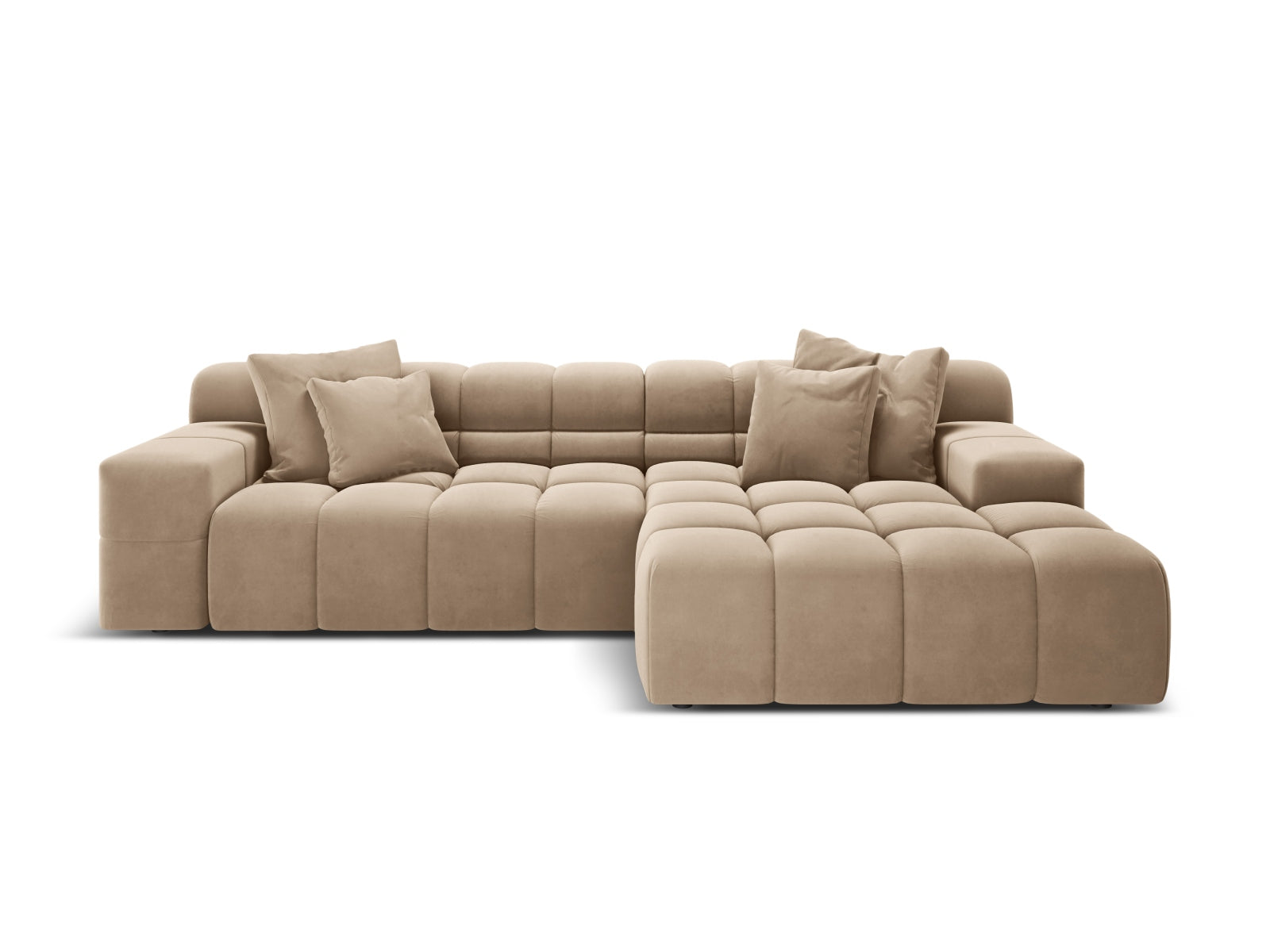 3-Sitzer Ecksofa rechts Hawaii in Cappuccino-Magic Velvet präsentiert im Onlineshop von KAQTU Design AG. Ecksofa rechts ist von Cosmopolitan Design