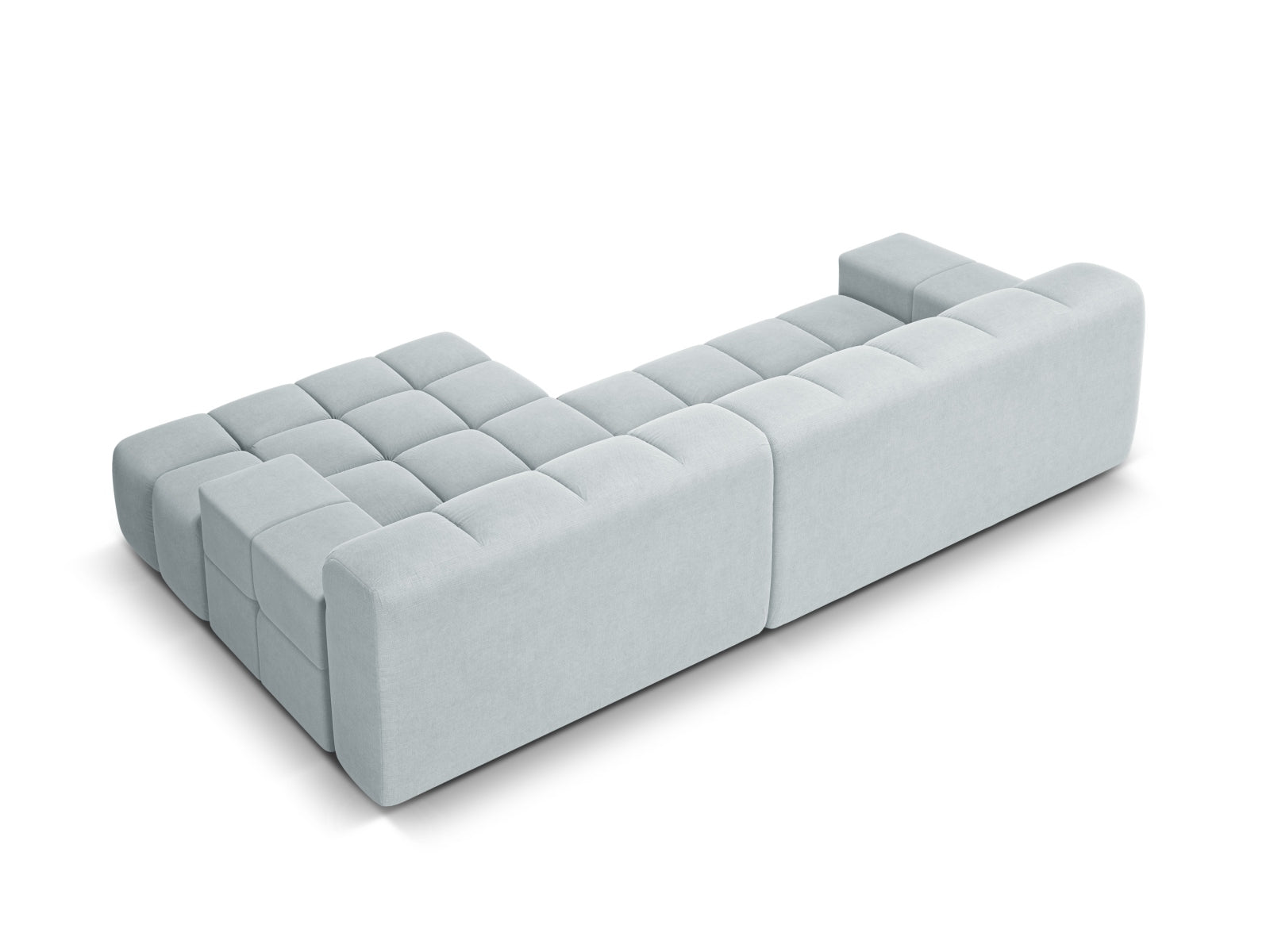 Modernes 3-Sitzer Ecksofa rechts Hawaii in dezentem Grau, ideal für gemütliche Wohnräume, entworfen von Cosmopolitan Design.