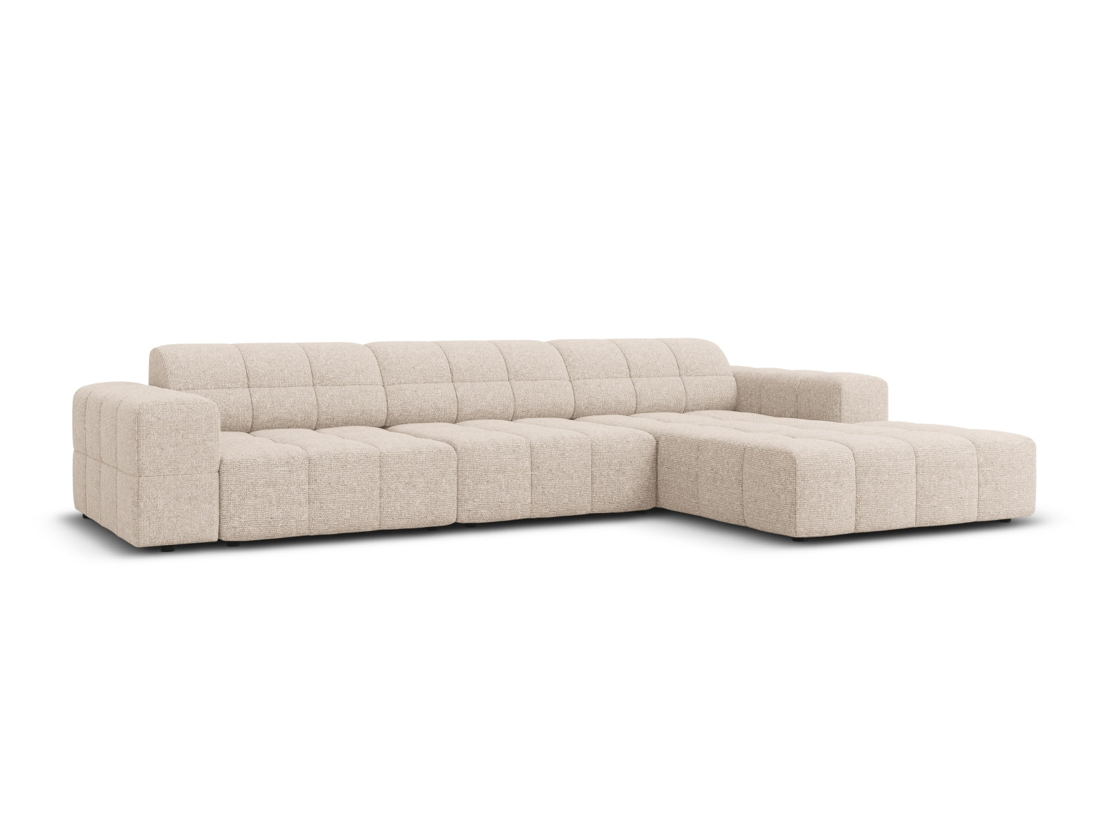 Beige Chicago Ecksofa rechts, 4-Sitzer, 166 cm, stilvolles L-Sofa von Cosmopolitan Design, ideal für moderne Wohnräume.
