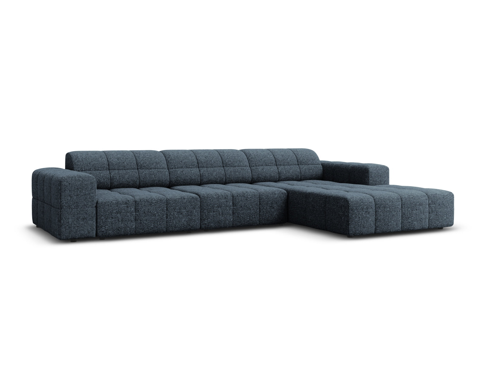 Elegantes Chicago Ecksofa in Royal Blue, 4-Sitzer, 166 cm, ideal für stilvolle Wohnräume, erhältlich bei KAQTU Design AG.