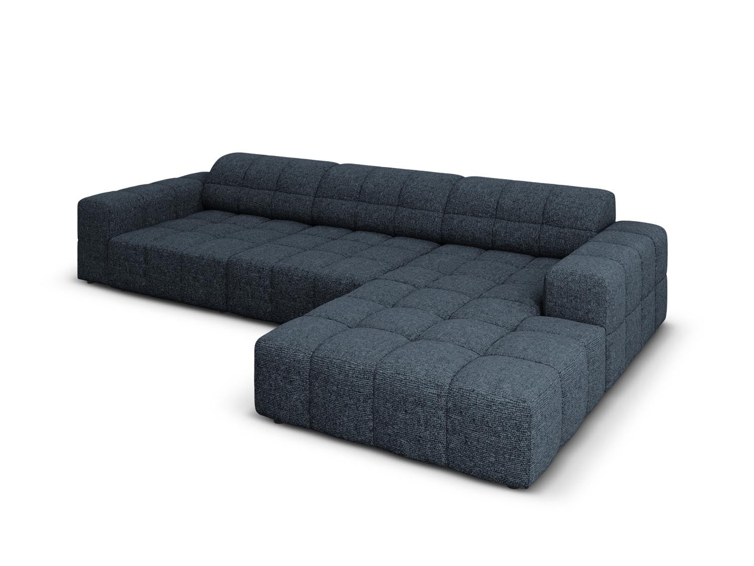 Modernes Chicago Ecksofa in Royal Blue, 4-Sitzer, 166 cm, perfekt für gemütliche Wohnzimmer, erhältlich bei Cosmopolitan Design.